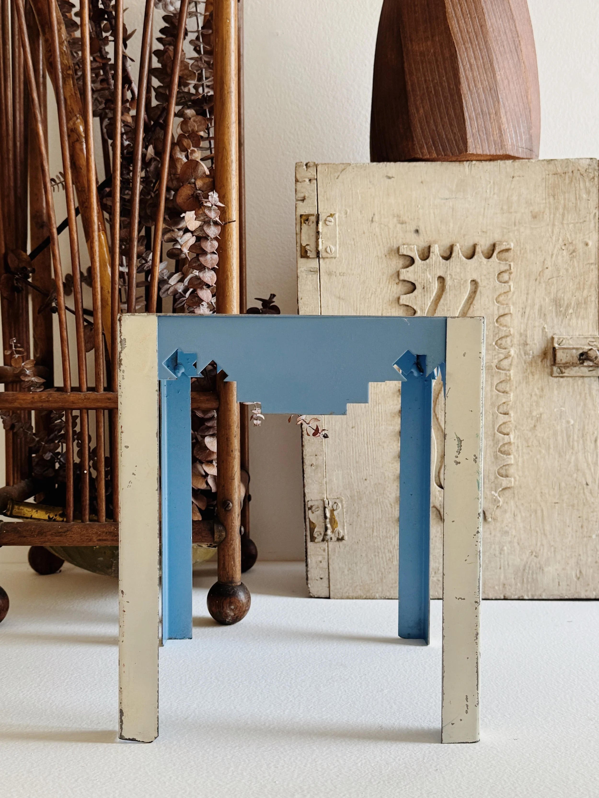 Polychromed Geometric Cuts Art Deco Stand