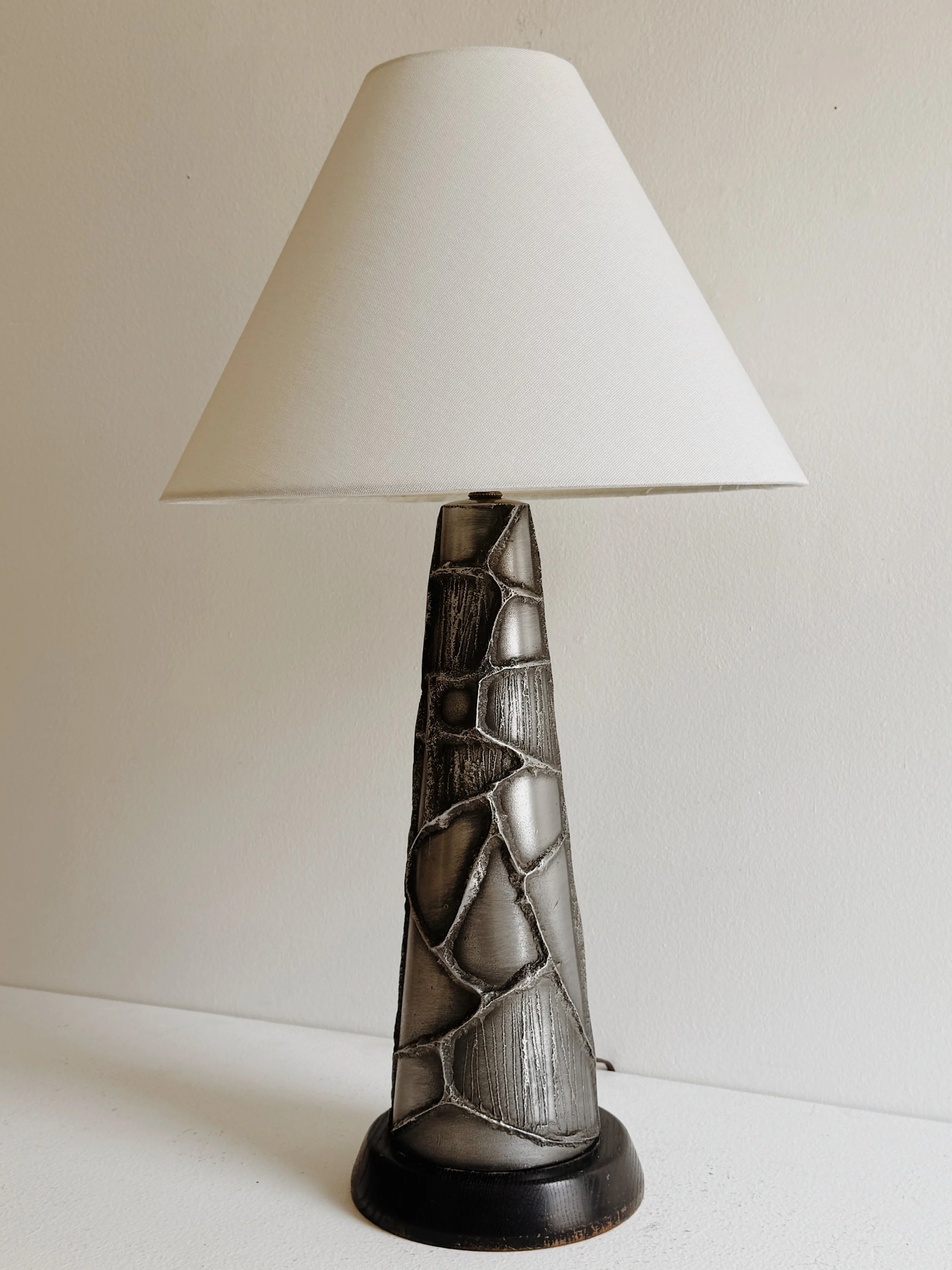Mid 20th Century Solid Metal Brutalist Lamp