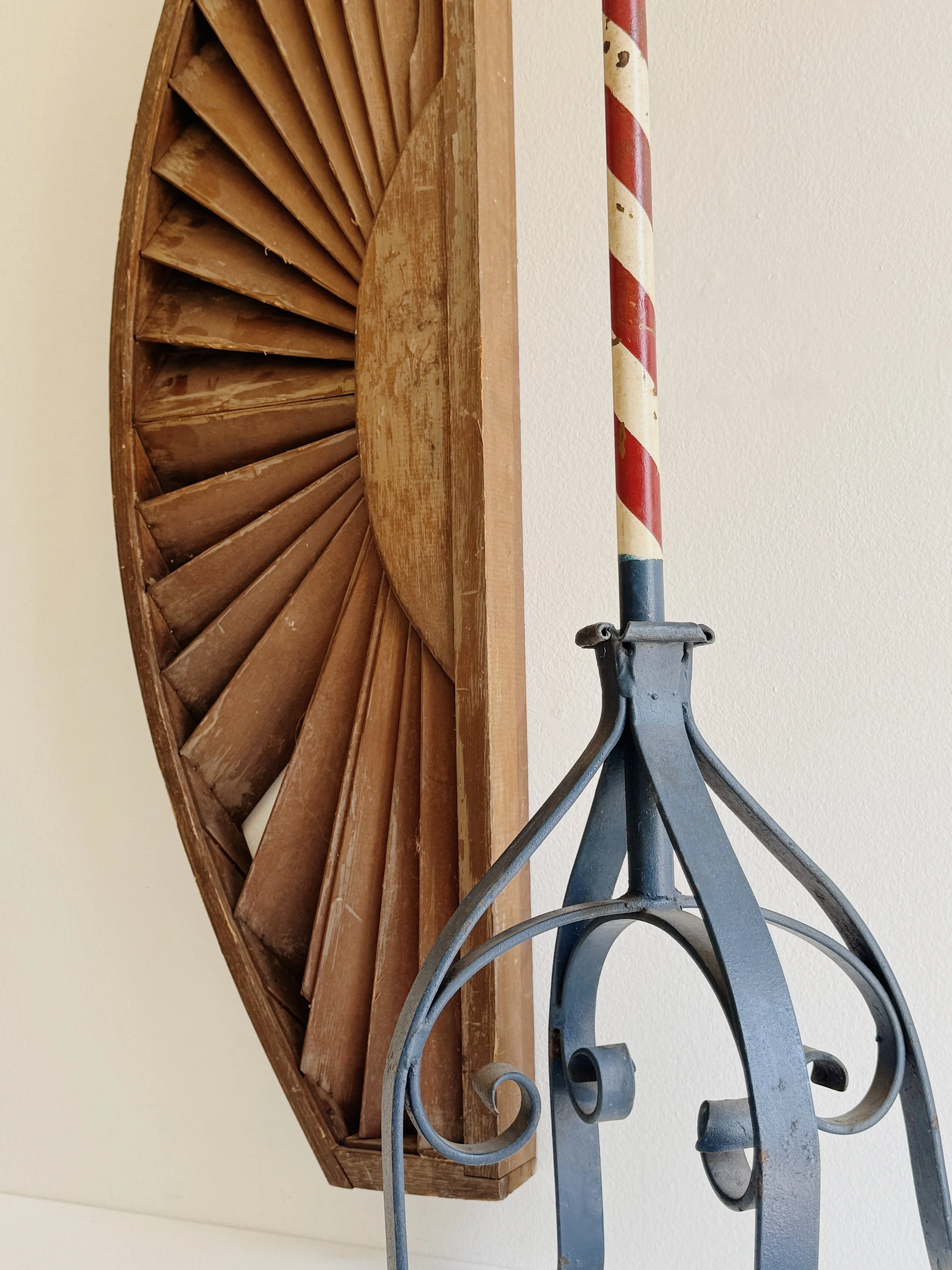 Tall Striped Folk Art Stand