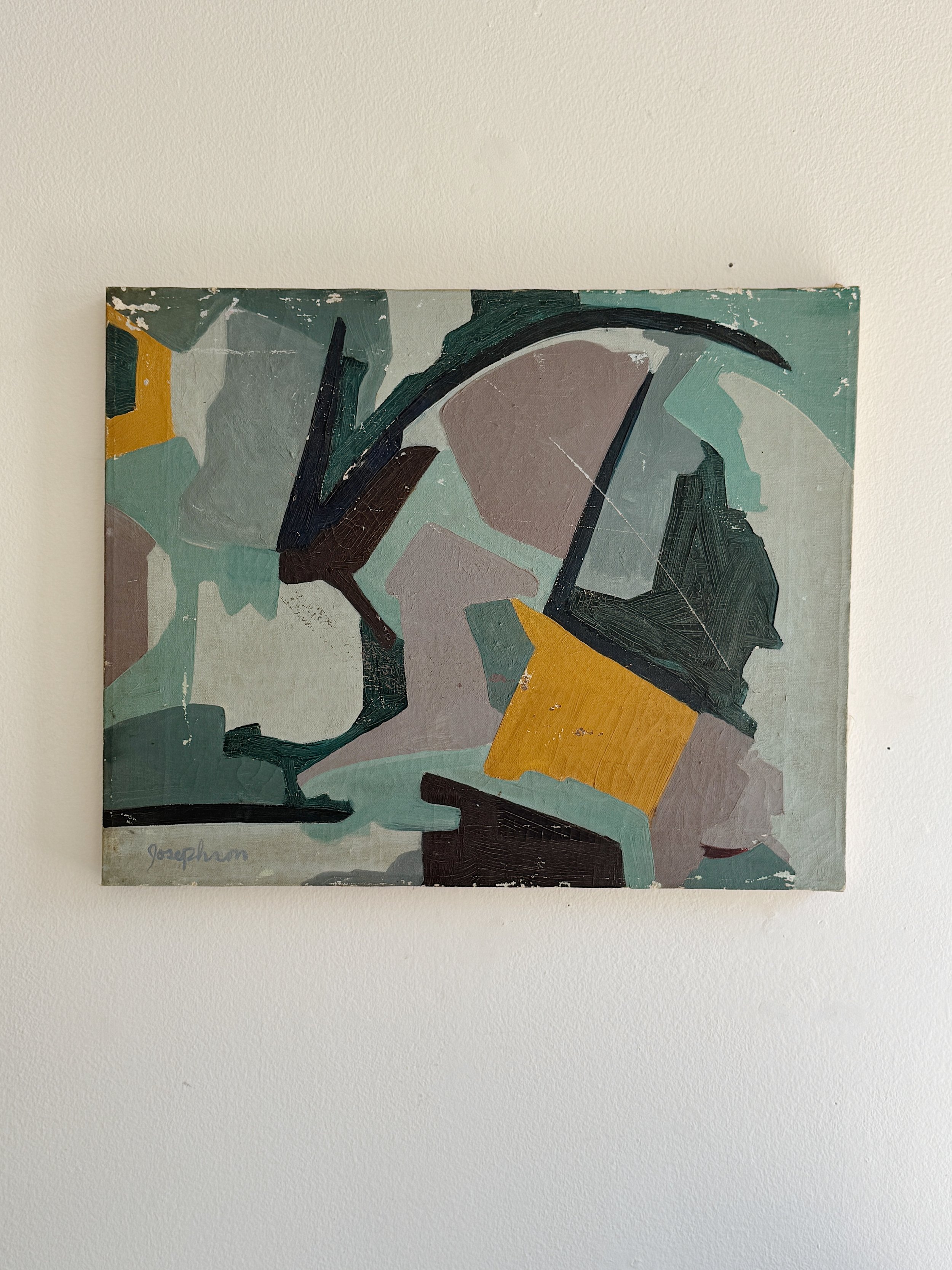 Mid 20th Century Abstract Oil on Canvas