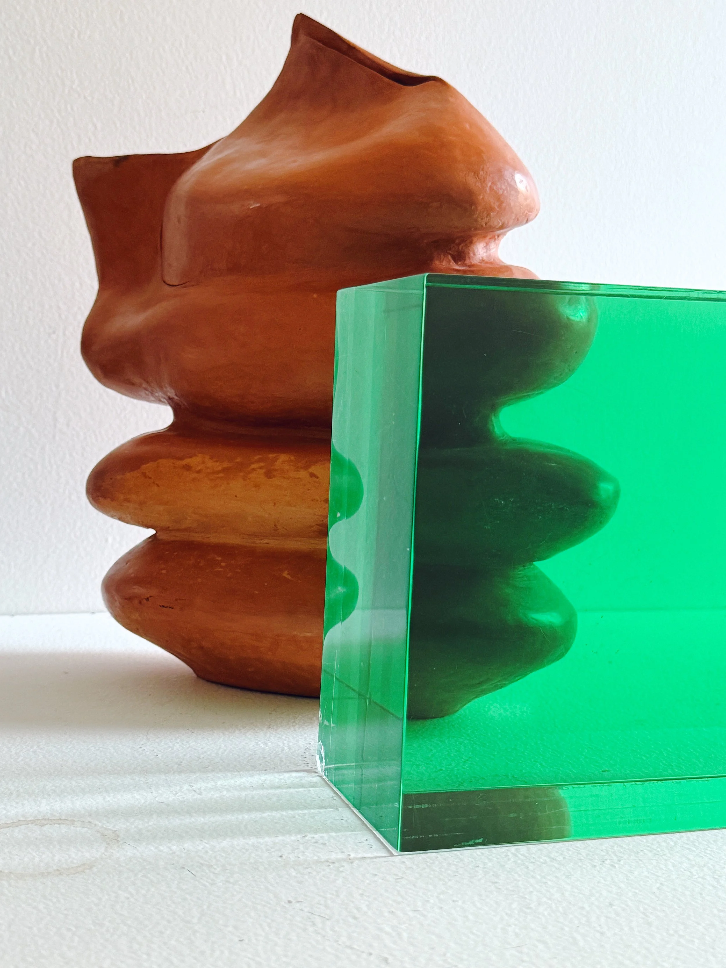 Signed Lucite Sculpture / Space and Light Movement