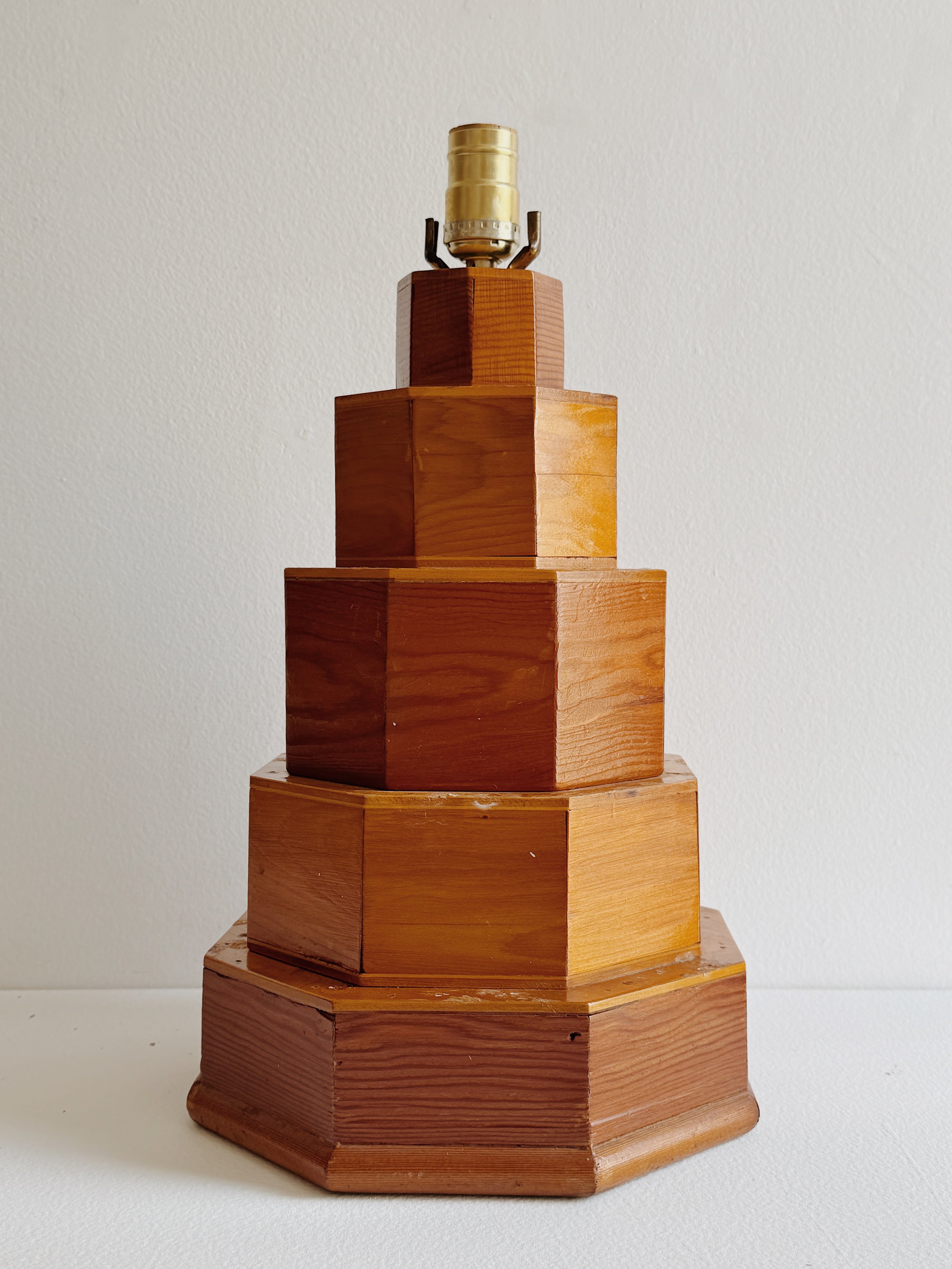 Vintage Handmade Stepped Octagon Lamp