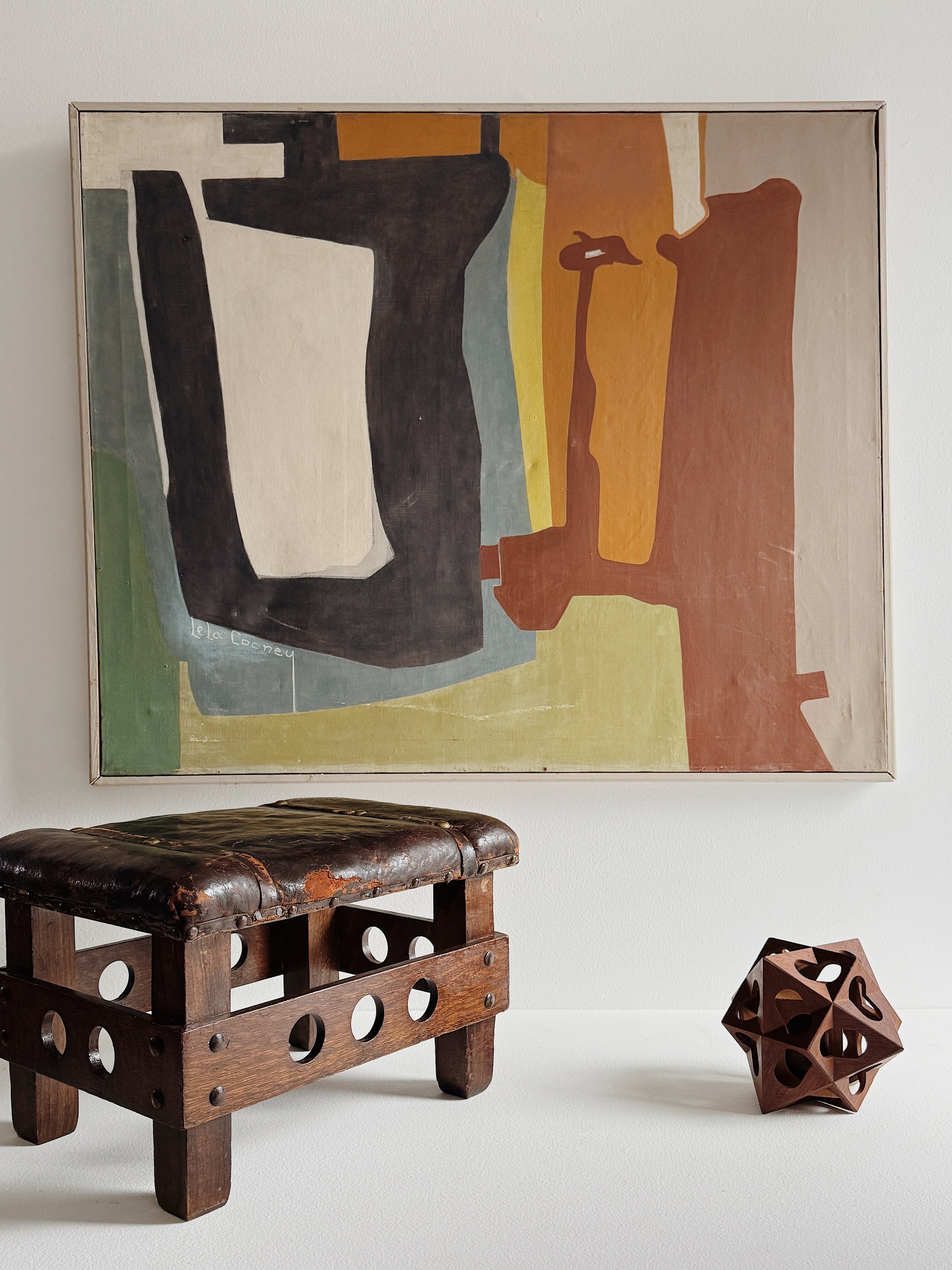 Large 1960's American Colorfield Abstract Oil Framed