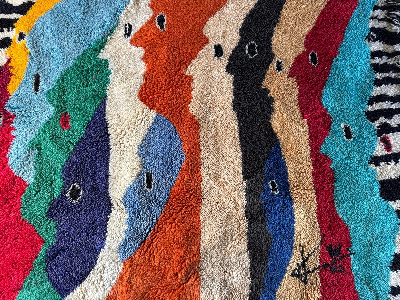 Late 1970's Signed Faces Wall Hanging