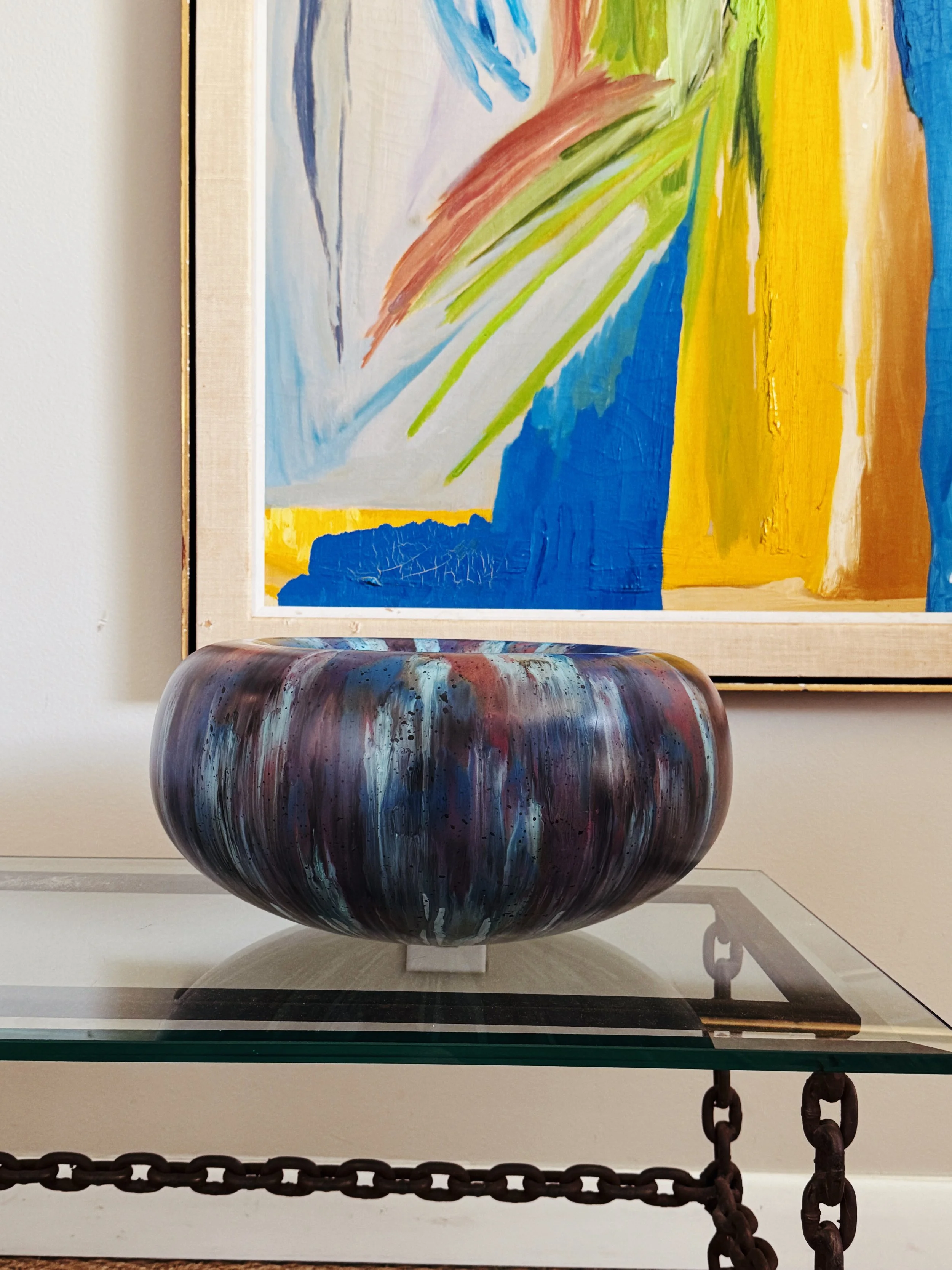 Signed Enormous Turned Wood Bowl