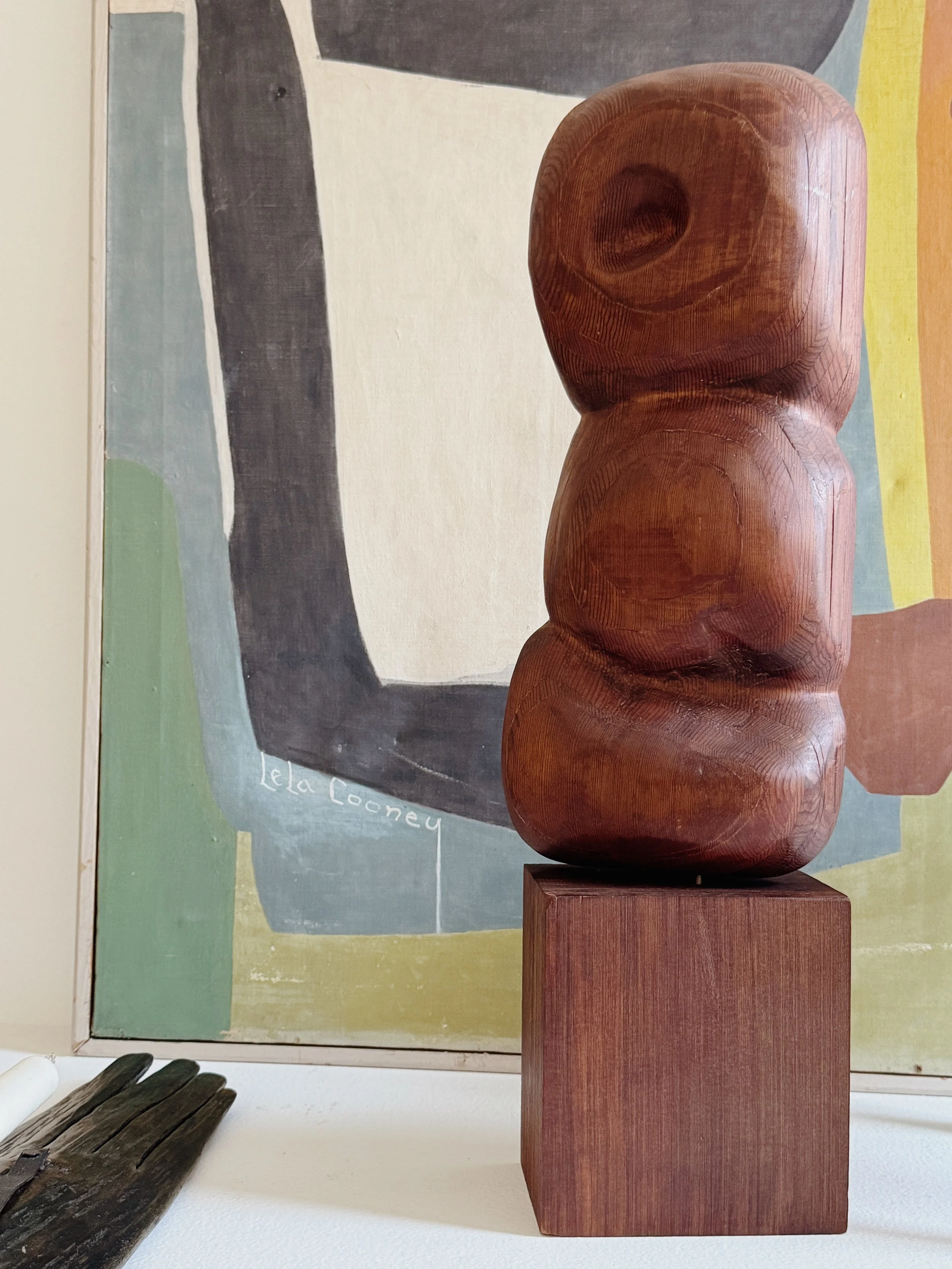 Tall Mid 20th Century Bulbous Abstract Carving