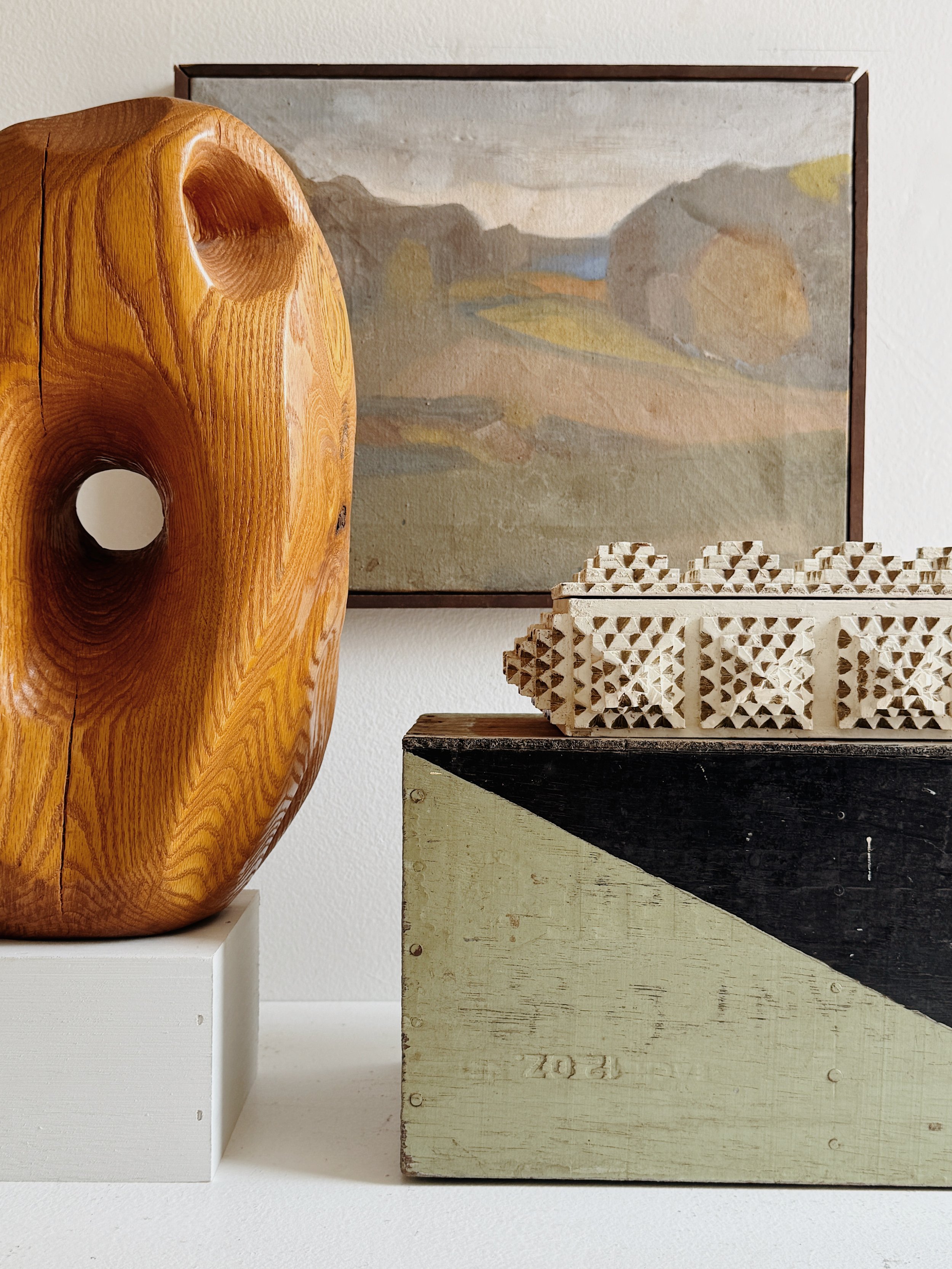 Versatile Primitive Painted Storage Piece