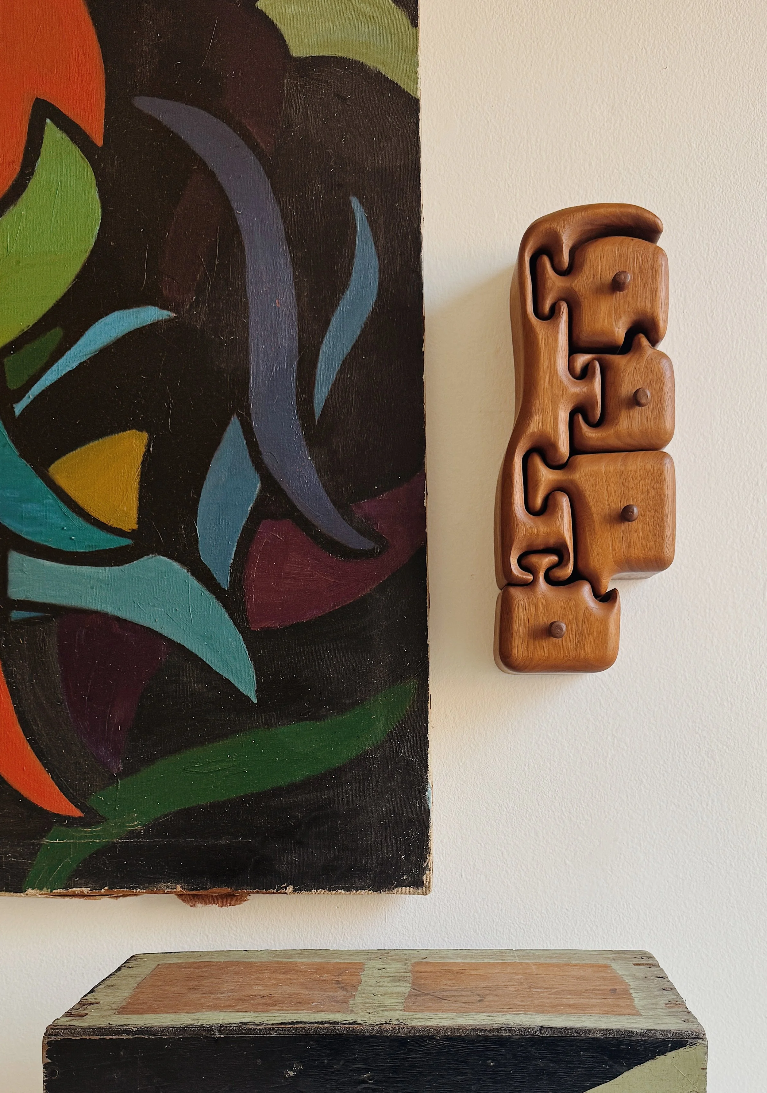 Vintage Sculptural Hanging 4-Drawer Box