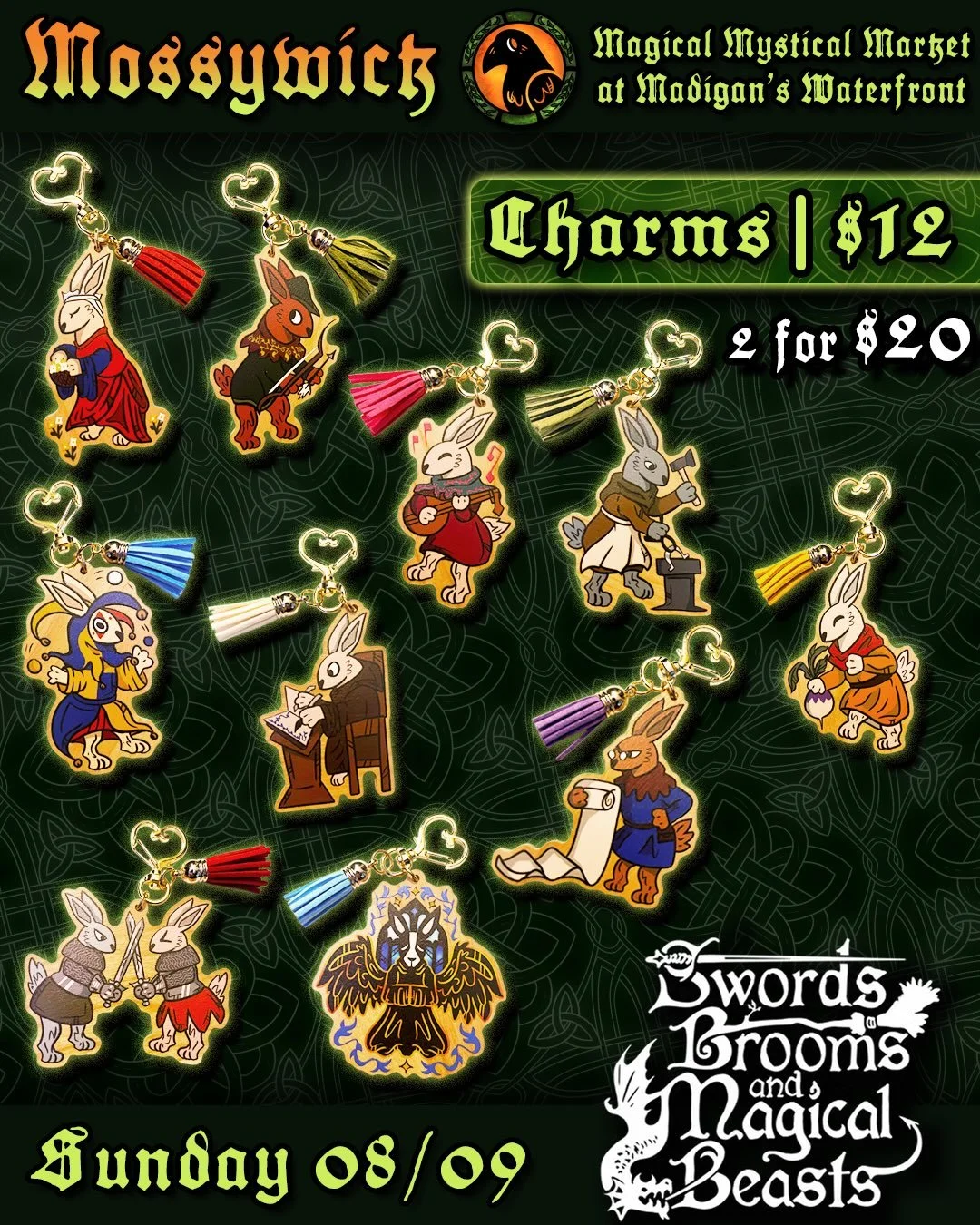 Good morrow!! 🌞 NEXT SUNDAY is Swords Brooms &amp; Magical Beasts!! So excited to share some of the bits and bobs I&rsquo;ll have at the event!

Myself and other artists will be the Magical Mystical Market from 10 - 4 PM, but so many other wonderful