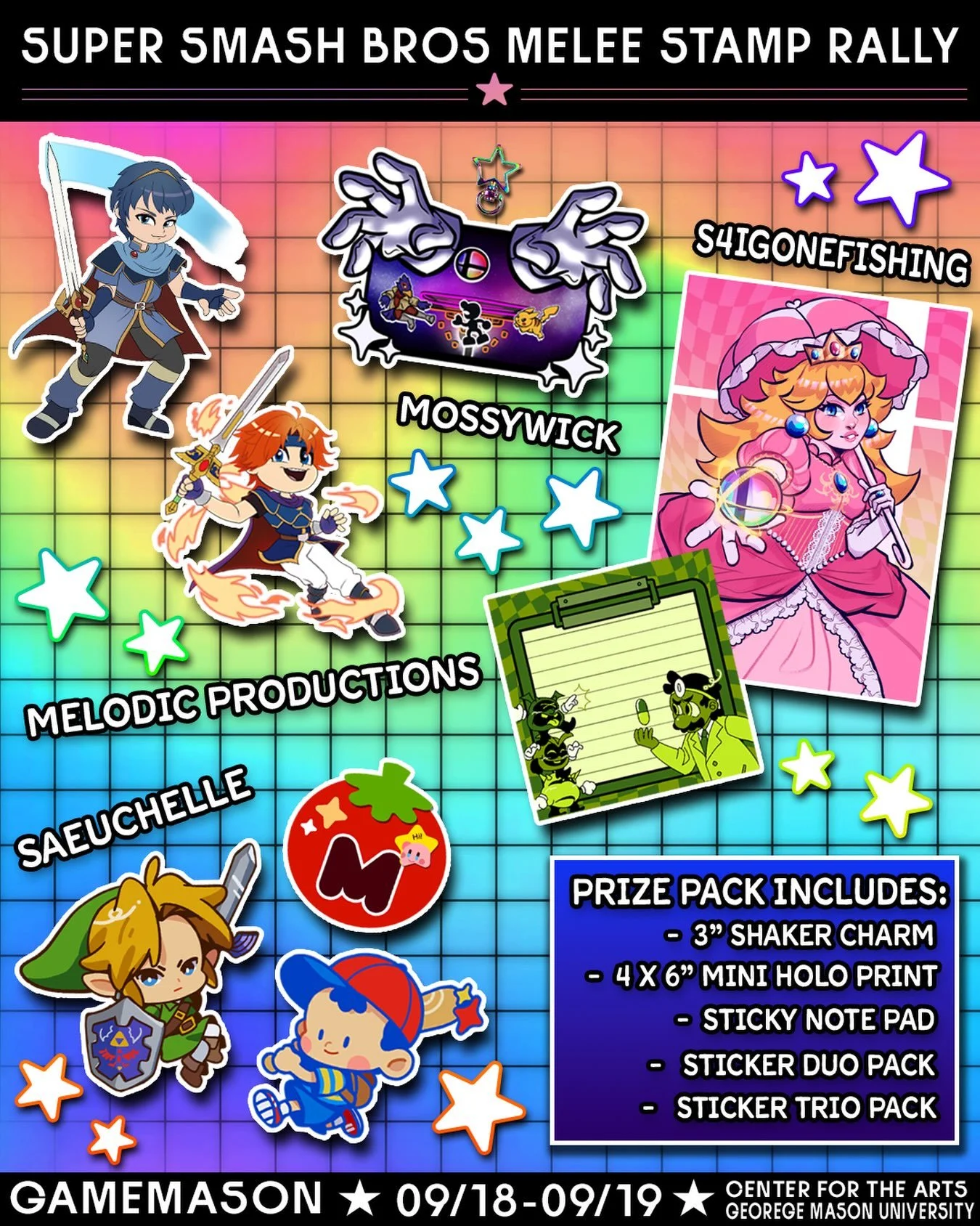 CALLING ALL GAMERS!!! We bring to you a Super Smash Bros Melee Stamp Rally THIS WEEKEND at GAMEMason 2026! 

📍Visit the artist alley and vendor fair anytime this Friday (12:30 pm to 7:00 pm) and Saturday (11:00 am to 5:00 pm) to join! 

✨Collect a c
