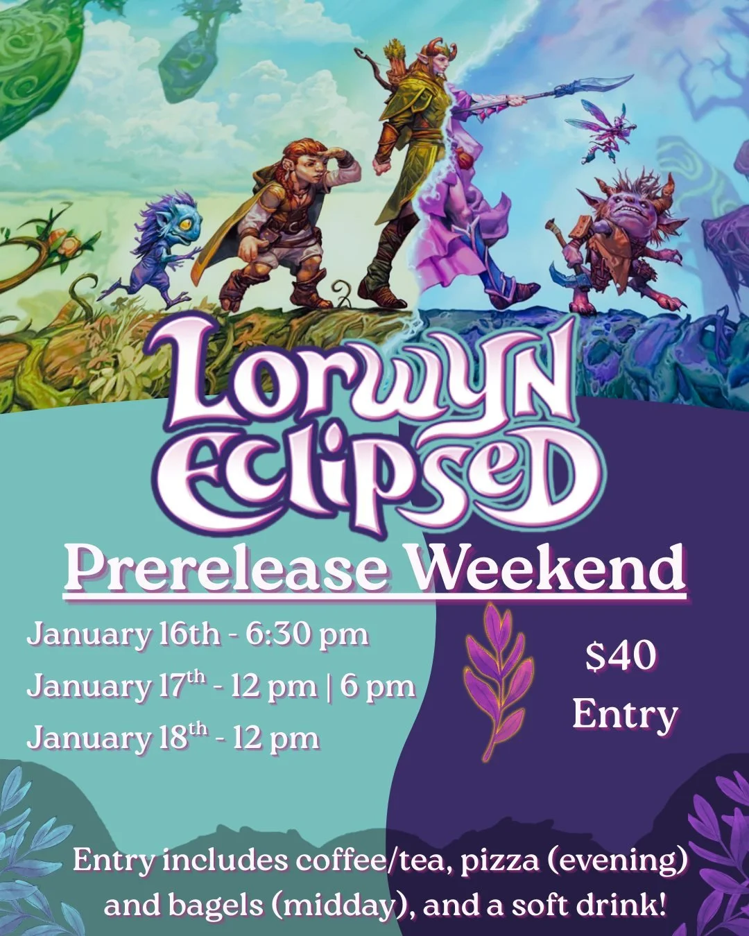 Adventure all day, party all night 🎉 Our Lorwyn Eclipsed prereleases will take place the weekend of January 16th-18th! Find out more info + sign up online (our Fridays sell out fast!) at the3rduniverse.com