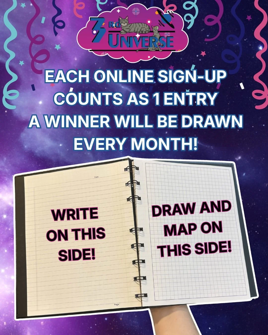 We'll be drawing our winners for our D&amp;D giveaway soon! Sign yourself or a loved one up for D&amp;D Monday to be entered into next month's D&amp;D notebook giveaway 😍