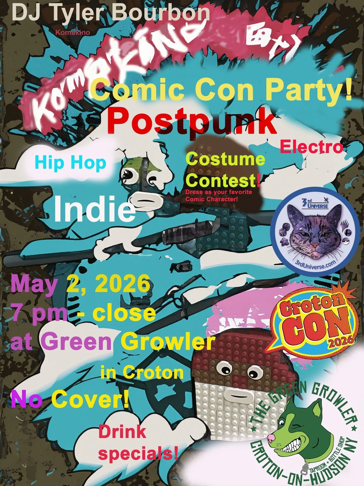 Let&rsquo;s party 🎉🎉🎉 Attend the Croton Con &ldquo;Pre-Game&rdquo; party at the @the.green.growler on Saturday, May 2nd at 7 pm! Dress up as your favorite character for the cosplay contest, dance to fire beats by DJ Tyler Bourbon, and drink delici