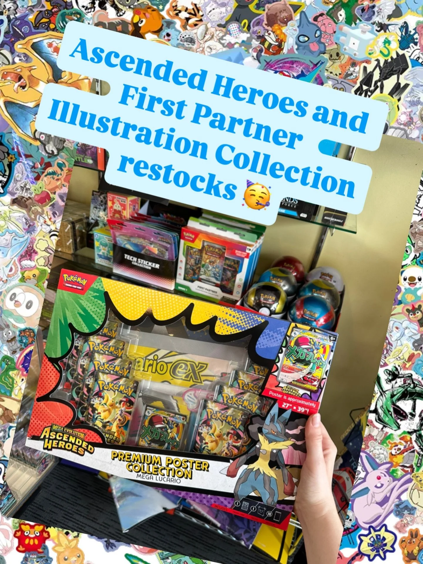 We got restocks in for Ascended Heroes Premium Poster Collections and First Partner Illustration Collections 🥳 Pick up a box while they&rsquo;re still here!
