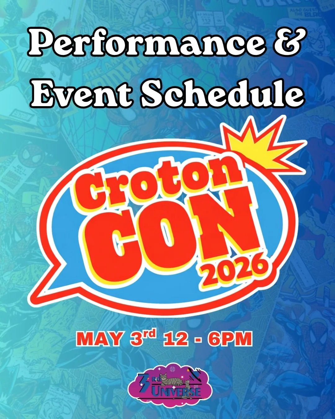 Check out our line up of events and performances we&rsquo;ve got planned for Croton Con 2026 on Sunday, May 3rd! We hope to see you there! #Pokemon #YuGiOh #Cosplay #Croton #Westchester