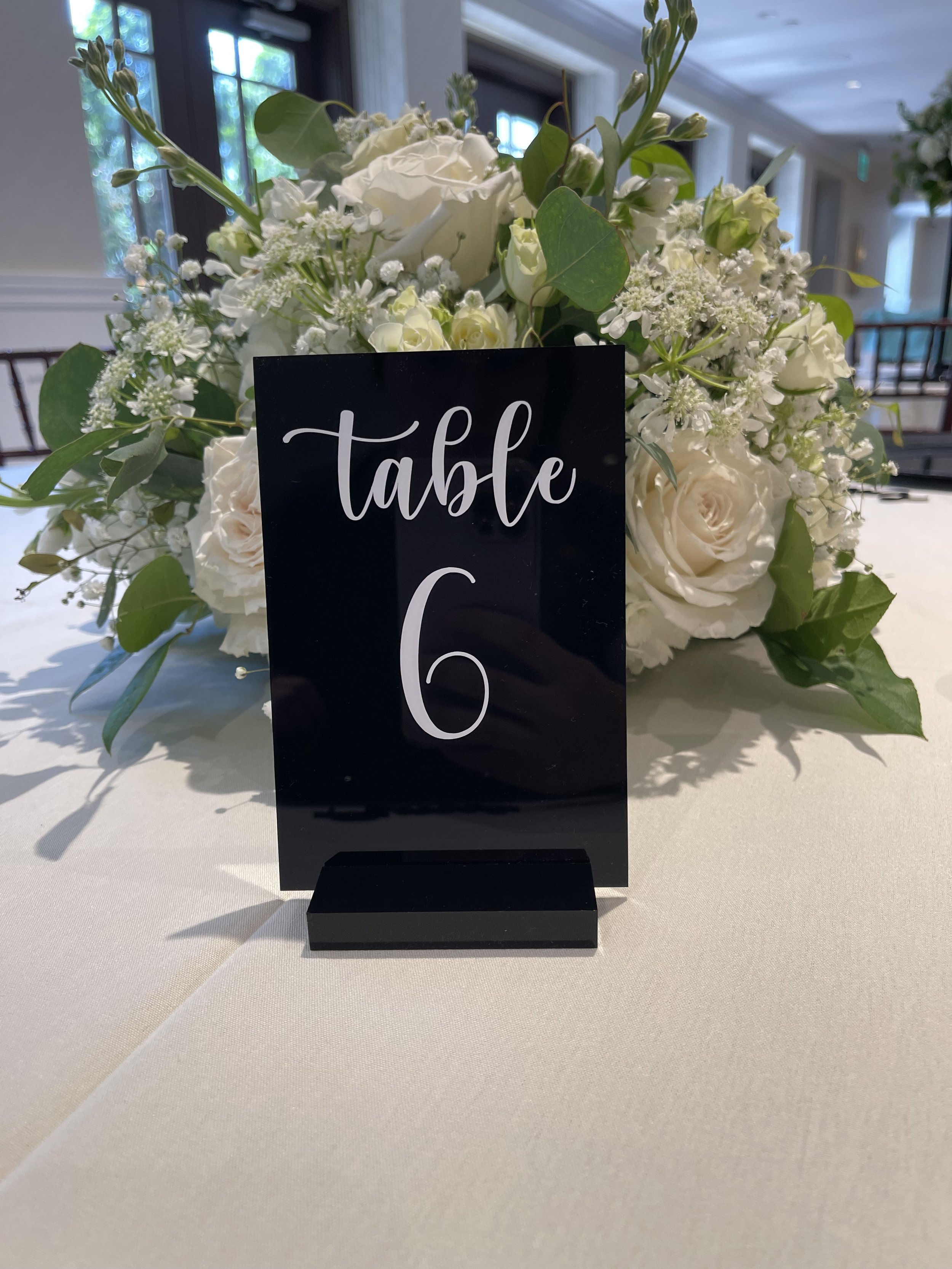 Black Acrylic Table Numbers