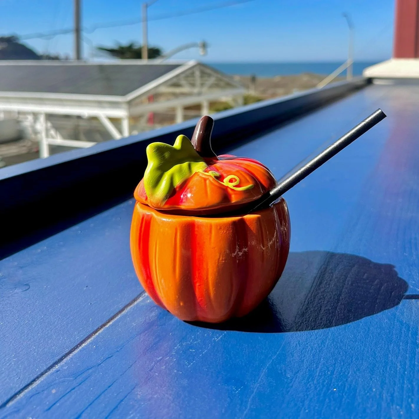 Introducing the Trick or Treat&mdash;our own spooky season cocktail special! 👻Bourbon, mezcal, pumpkin spice, falernum, lemon served on the rocks in a pumpkin 🎃 have you tried it yet?
.
.
.
#SpookySeason #HalloweenSpecials #PeruvianCuisine #Pacific