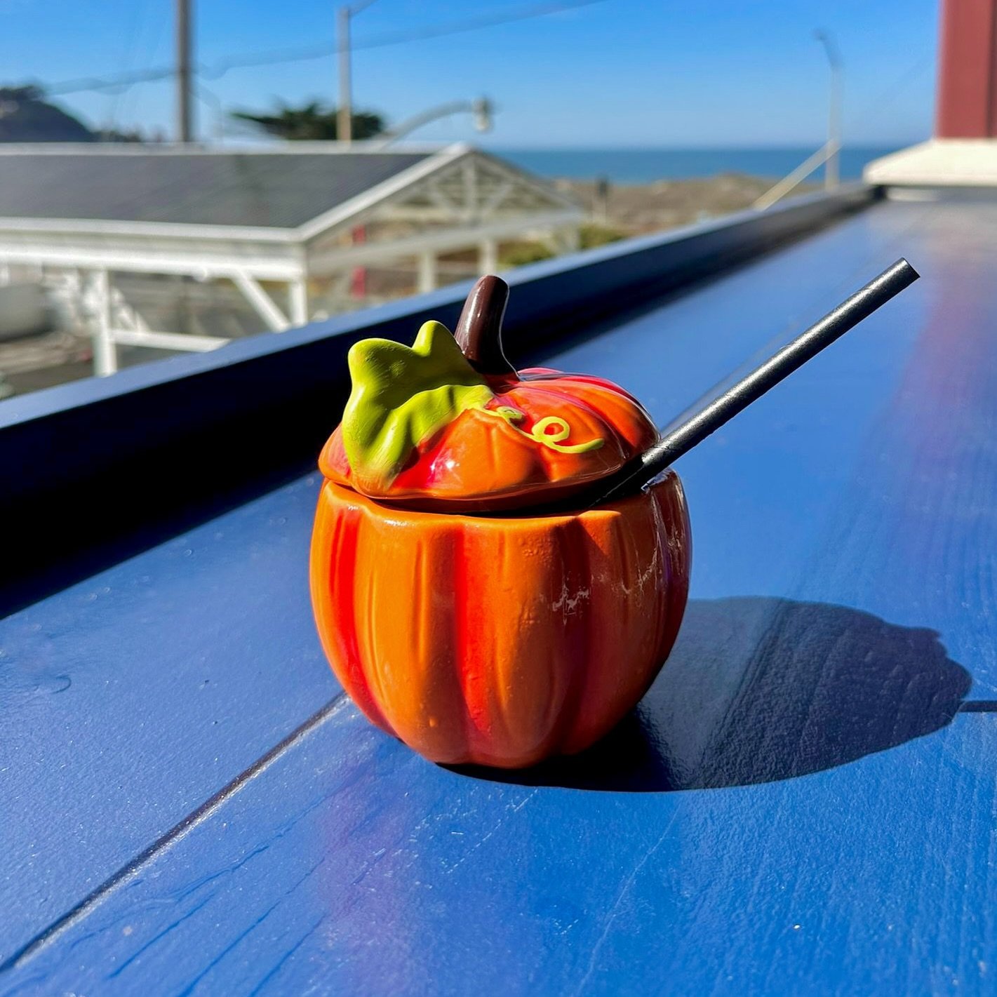 Introducing the Trick or Treat&mdash;our own spooky season cocktail special! 👻Bourbon, mezcal, pumpkin spice, falernum, lemon served on the rocks in a pumpkin 🎃 have you tried it yet?
.
.
.
#SpookySeason #HalloweenSpecials #PeruvianCuisine #Pacific