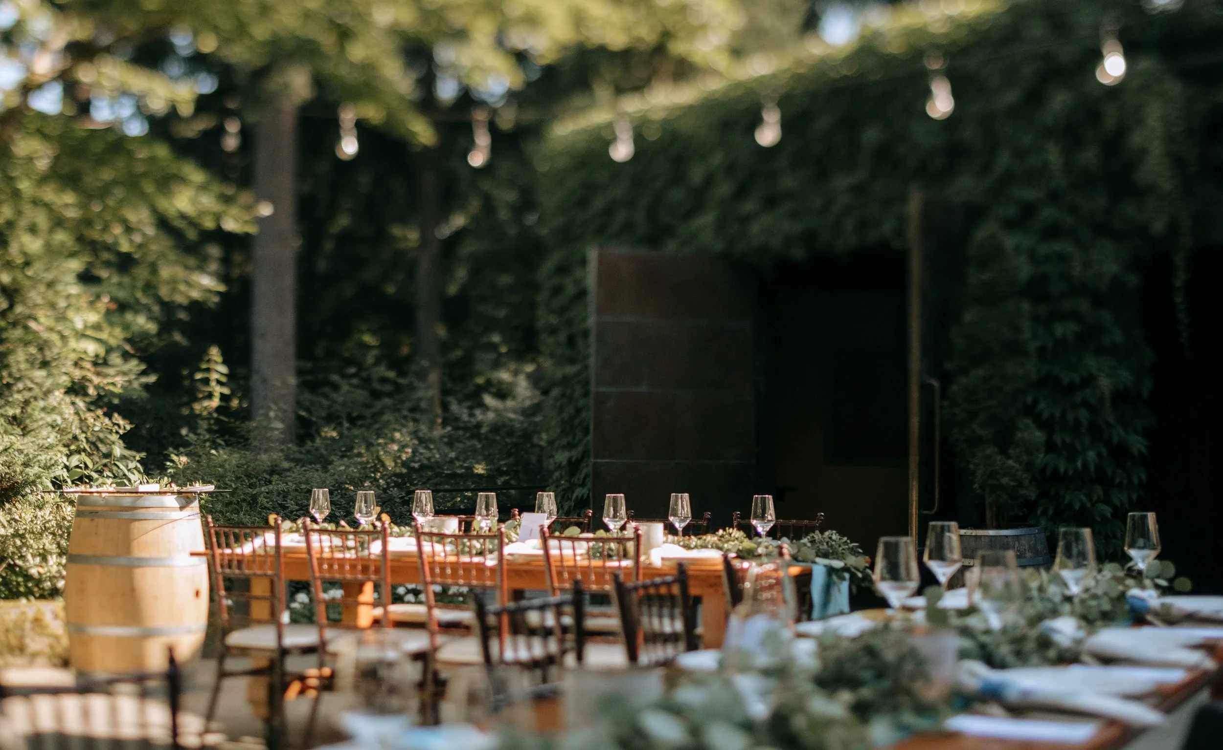 Wedding venue in Pacific Northwest wine cellar