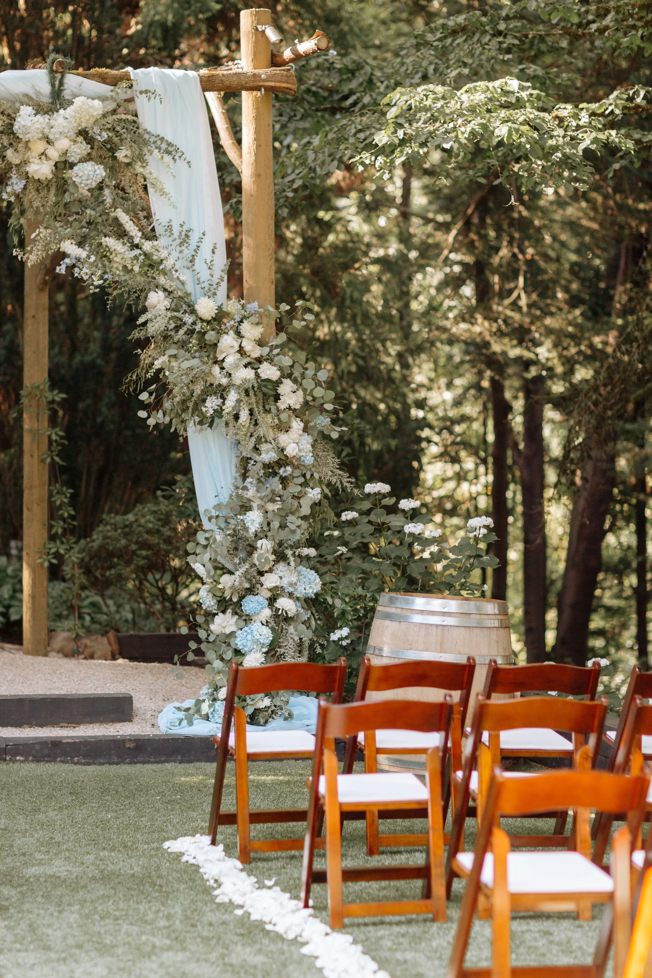 Wedding ceremony arbor decor
