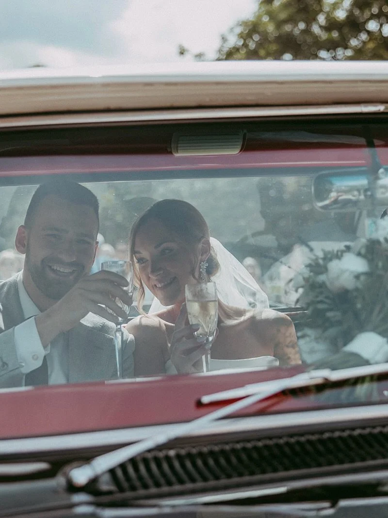 Book the getaway car, esp if your ceremony and reception are at two separate locations 🚗 🙌🏻

Why, you ask? Bc you get a quiet moment to reset and rejoice together after the ceremony, your guests can head straight to the reception without you havin