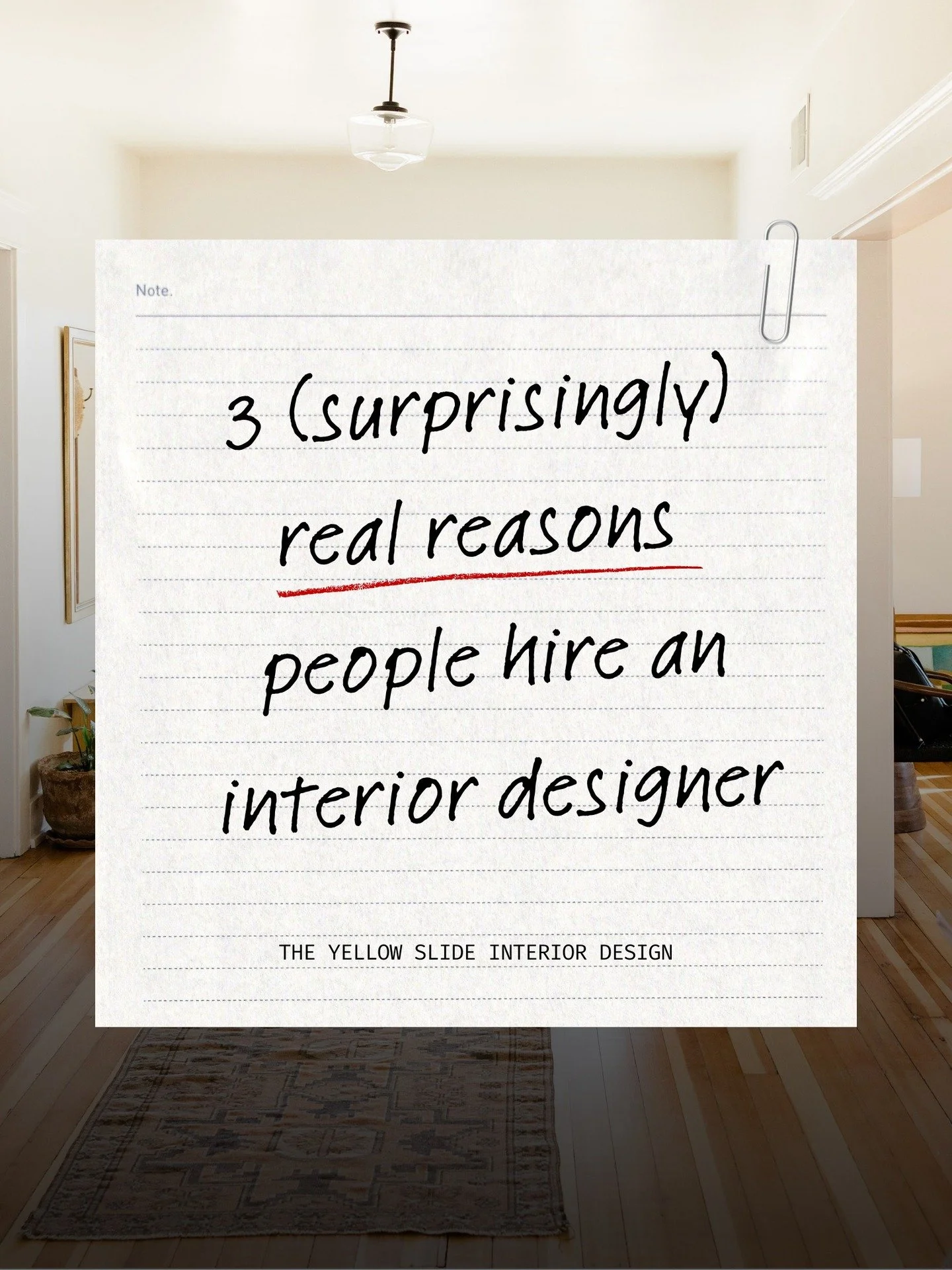 Instead of the usual &ldquo;we&rsquo;ll save you time and money&rdquo; spiel, here are 3 non-obvious, quietly powerful reasons why you should hire an interior designer. 

When you are ready, you know where to find us :)

#interiordesigner #theyellows