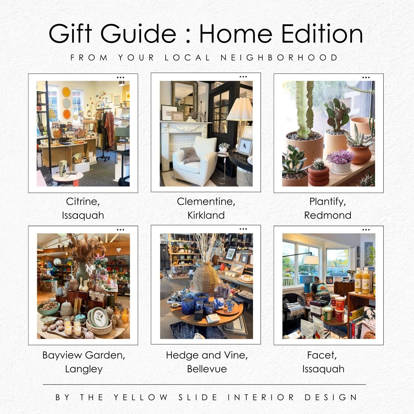 We LOVE highlighting local Seattle area businesses that offer an elevated, curated and personalized shopping experience! 

This holiday season, if you are looking for gifts for the home, here are some of our favorites:

@citrinedesignshop 
@clementin