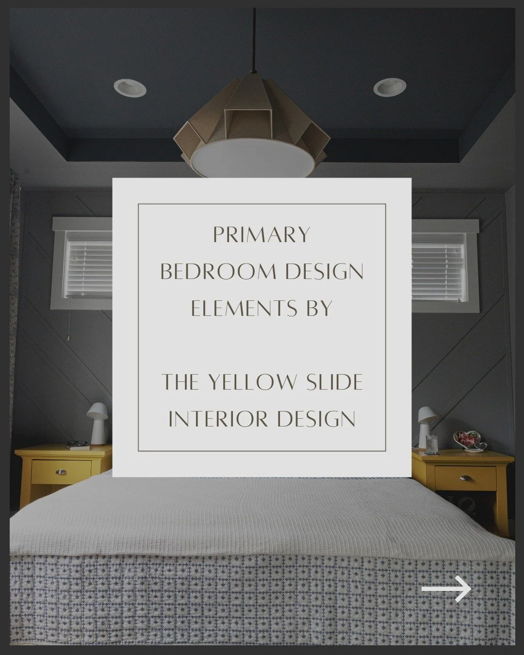 Most primary bedrooms feel finished, very few feel designed.

Swipe through to see the four elements that created a layered, high-end, and highly personal primary bedroom:

Color, marrying individual preferences for bright colors as well as deep neut