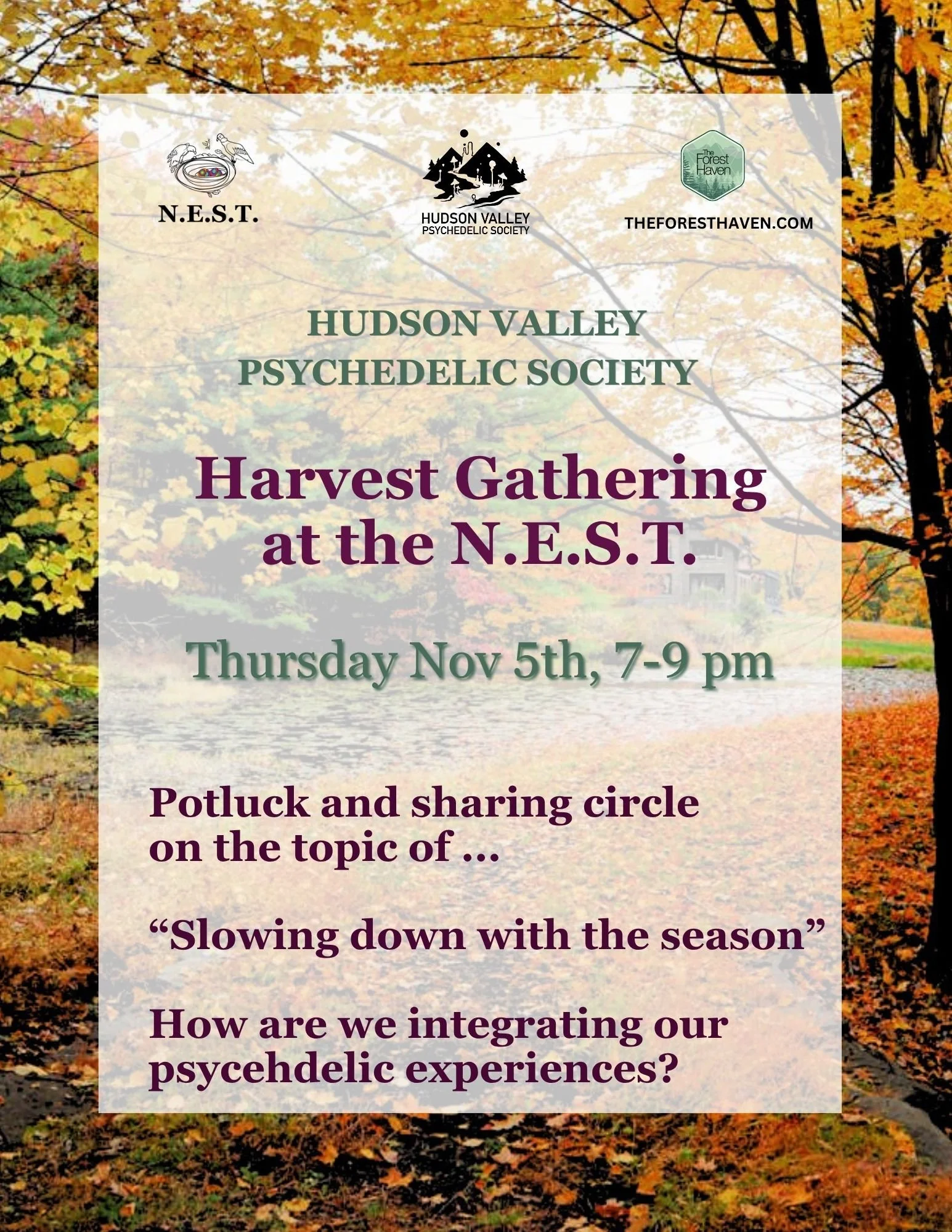 Harvest Gathering at the N.E.S.T. with the Hudson Valley Psychedelic Society