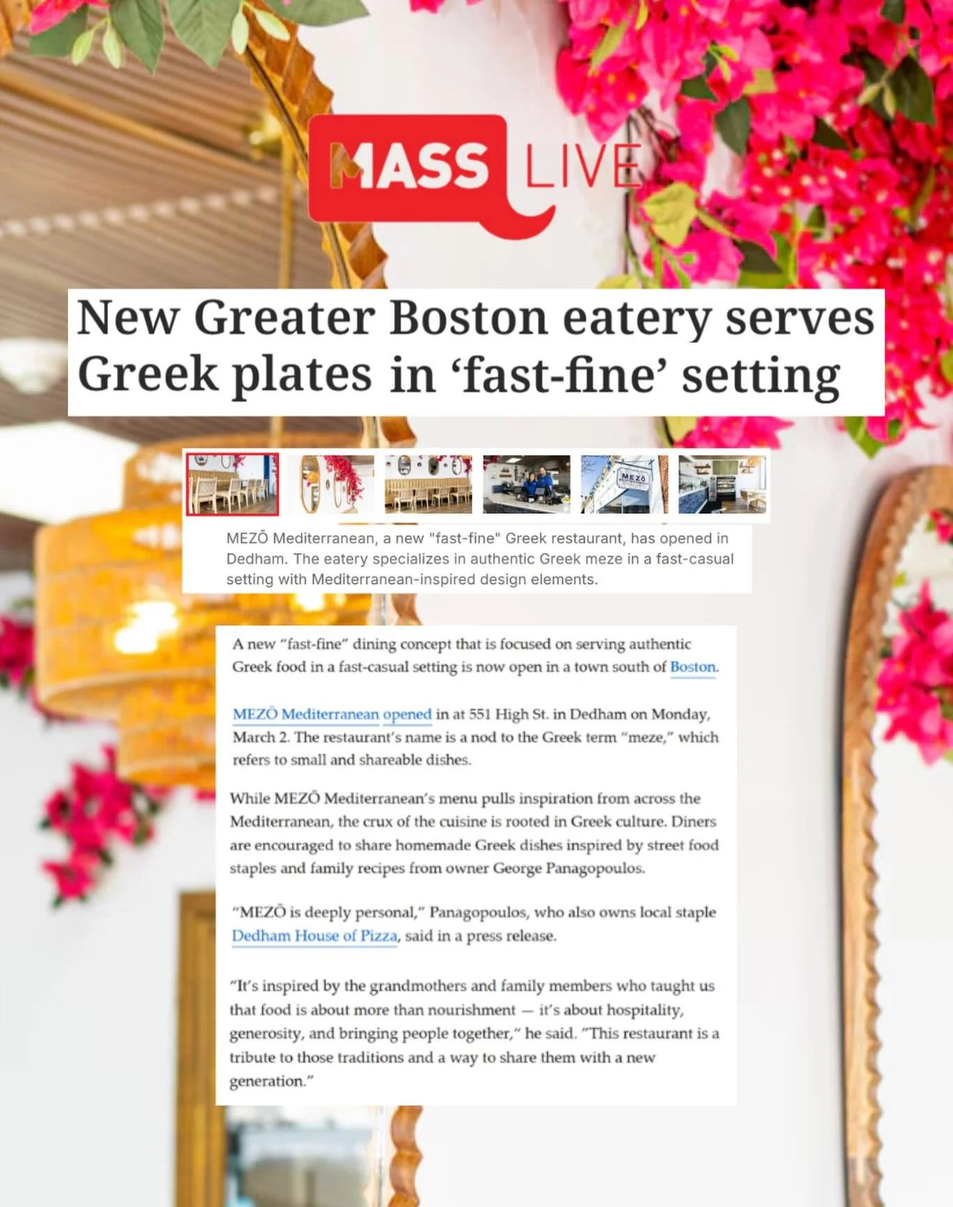 Thank you @masslive and @davidcifarelli for featuring @mezo_mediterranean in this feature story and photo gallery! 📰 

&ldquo;While MEZŌ Mediterranean&rsquo;s menu pulls inspiration from across the Mediterranean, the crux of the cuisine is rooted in
