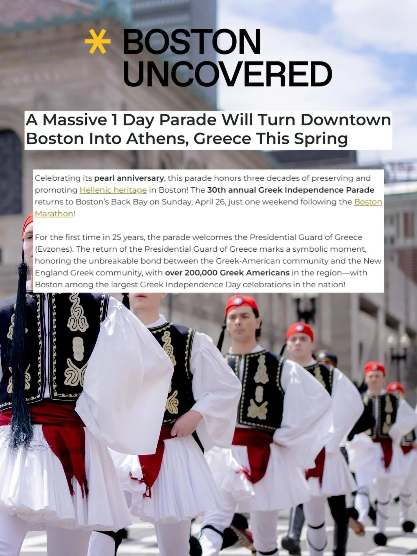 Happy Greek Independence Day! 🇬🇷✨

There&rsquo;s no better way to celebrate than with #DPRclient @hellenicfederationne and its anticipated 30th Annual Greek Independence Day Parade of Boston.

🔗 Thank you to @boston_uncovered for sharing the news 