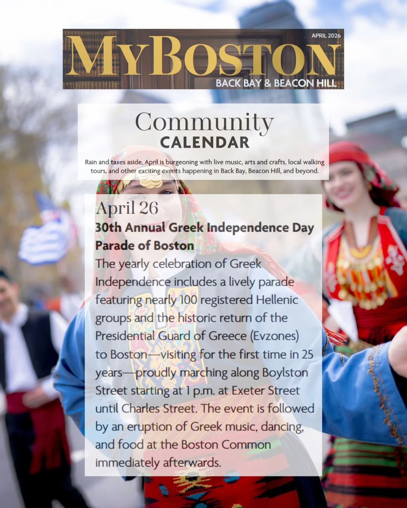 🗓️ Mark your calendars this weekend for The 30th Annual Greek Independence Day Parade of Boston &mdash; hosted by #DPRclient @hellenicfederationne &mdash; taking place on Sunday, April 26th.

Marching along Boylston Street, the parade will begin at 