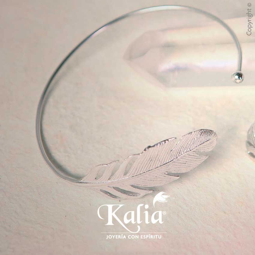 Feather Bangle Sterling Silver