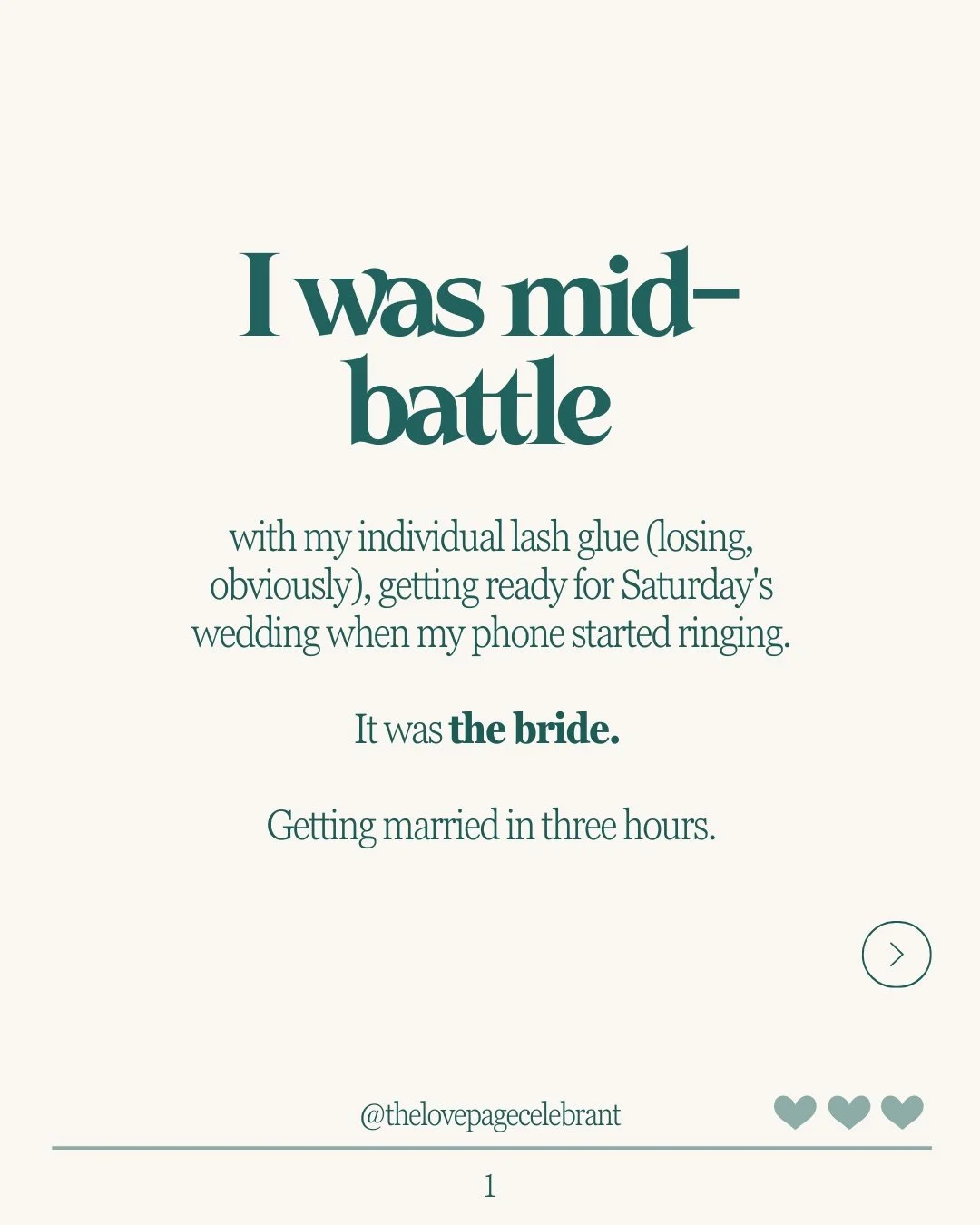 Ryleigh called me two hours before her wedding. Calm as anything. &ldquo;Hey Bec, it&rsquo;s too wet at our ceremony spot&hellip; so we&rsquo;ve changed venues.&rdquo;

No panic. No drama. Just pure 'we&rsquo;re getting married and that&rsquo;s all t