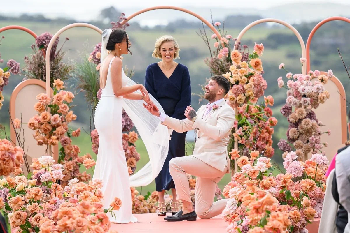 Bec Page, The Love Page marriage celebrant, officiating on Married at First Sight 2025