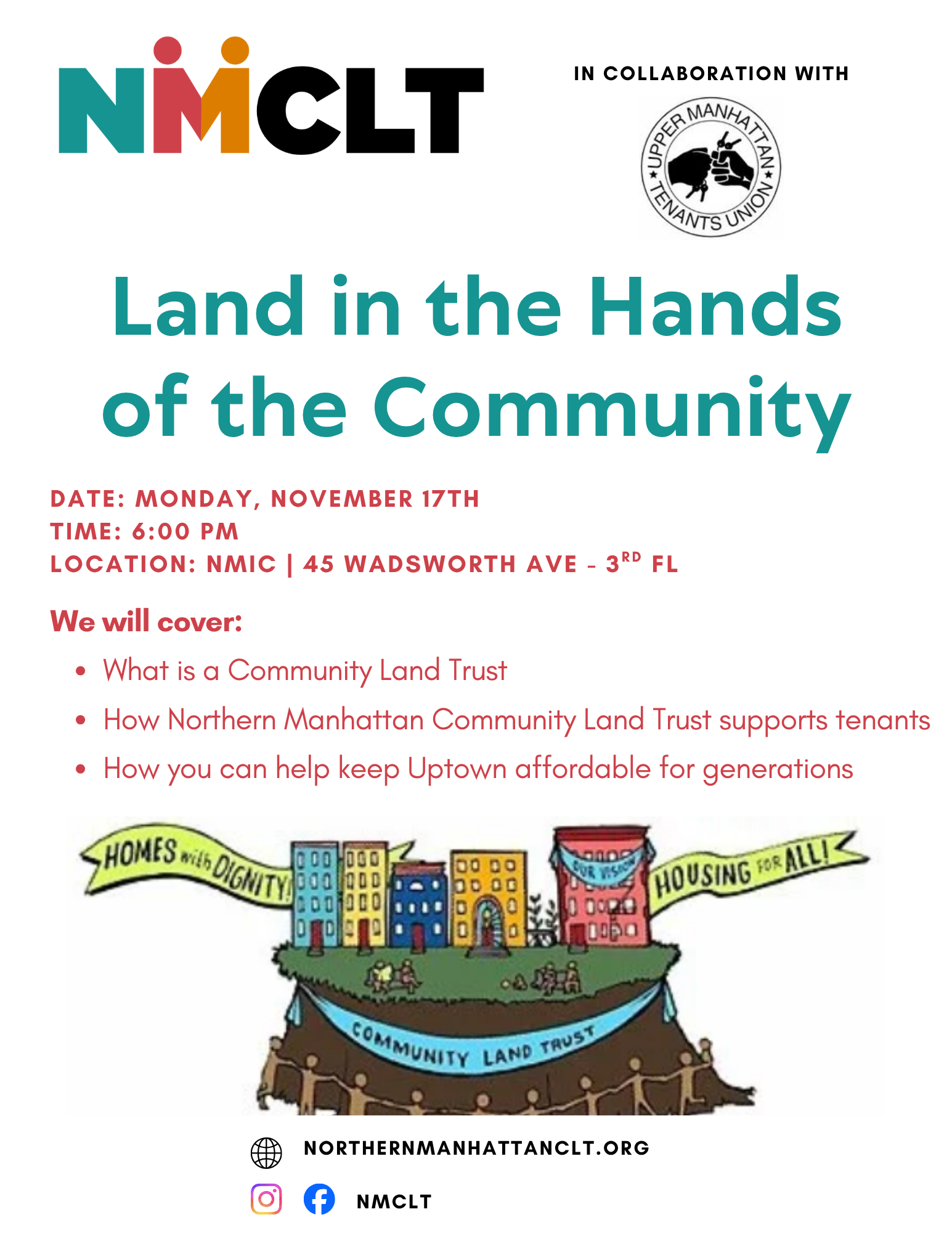 Community Land Trust Workshop  with Upper Manhattan Tenants Union