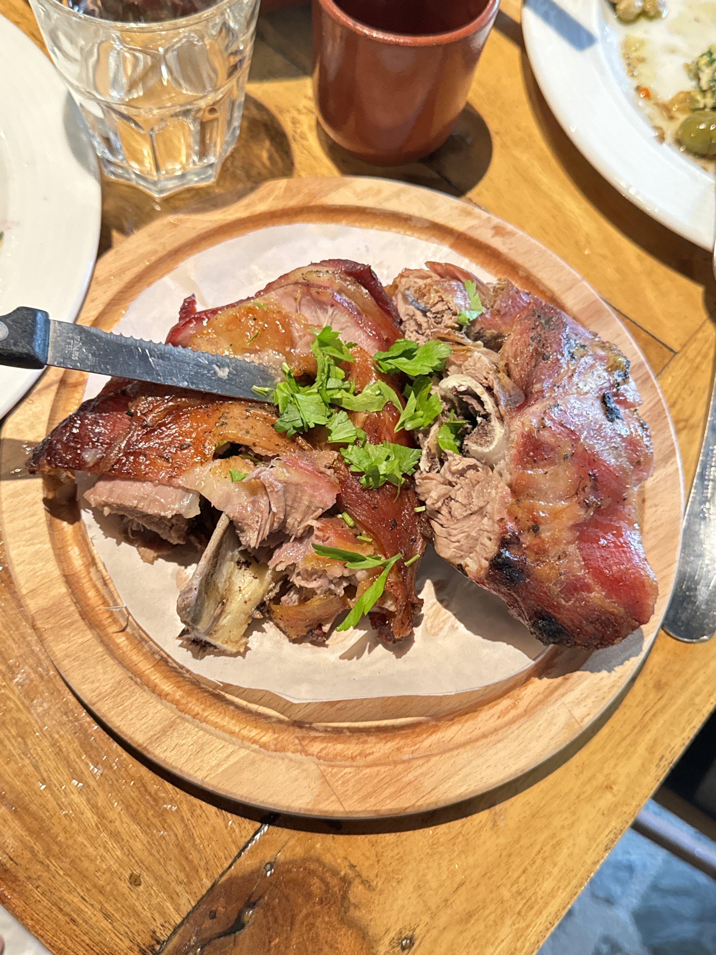 Ofto slow cooked for 8 hours at Symposio Taverna Pelendri Cyprus traditional Cypriot taverna Souvlakination where to eat in Cyprus where to eat in Pelendri Troodos restaurants