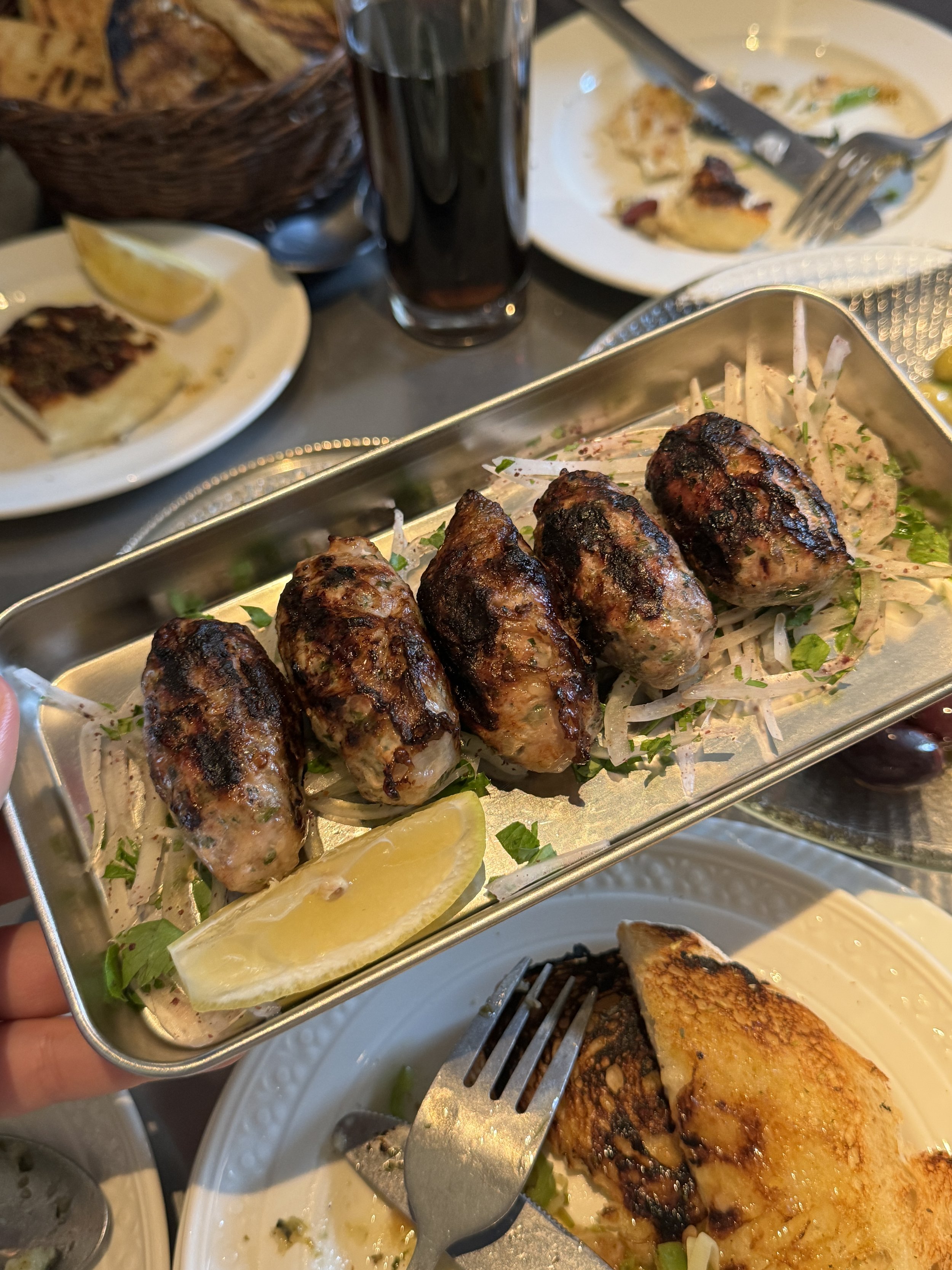 Sheftalies at Zylia Taverna, Greek Cypriot taverna, Covent Garden, London, Nick Molyviatis Barry Karacostas Souvlakination Zylia review Greek restaurants London, Greek food London, Cypriot food London
