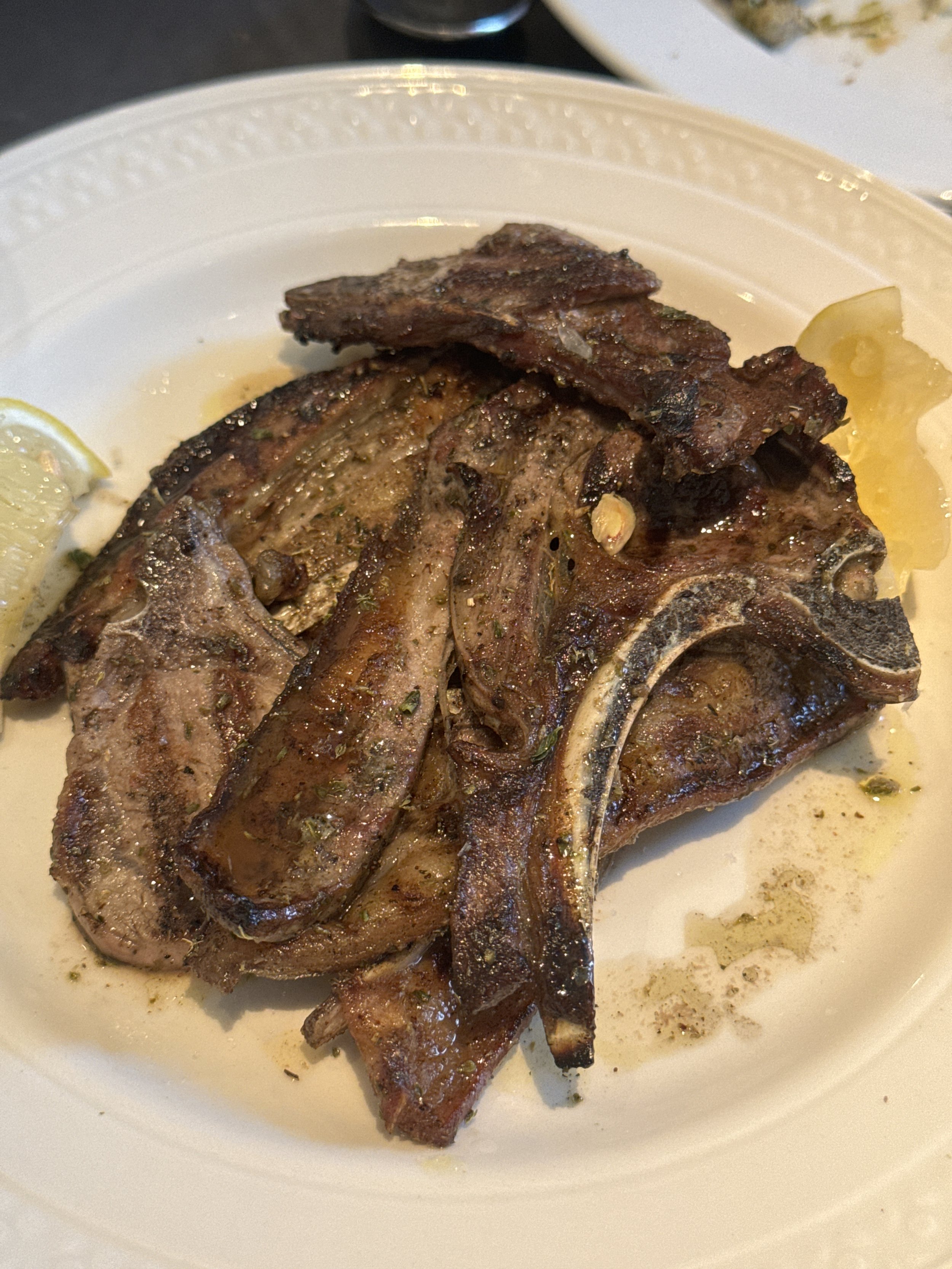 Lamb chops Zylia Taverna, Greek Cypriot taverna, Covent Garden, London, Nick Molyviatis Barry Karacostas Souvlakination Zylia review Greek restaurants London, Greek food London, Cypriot food London