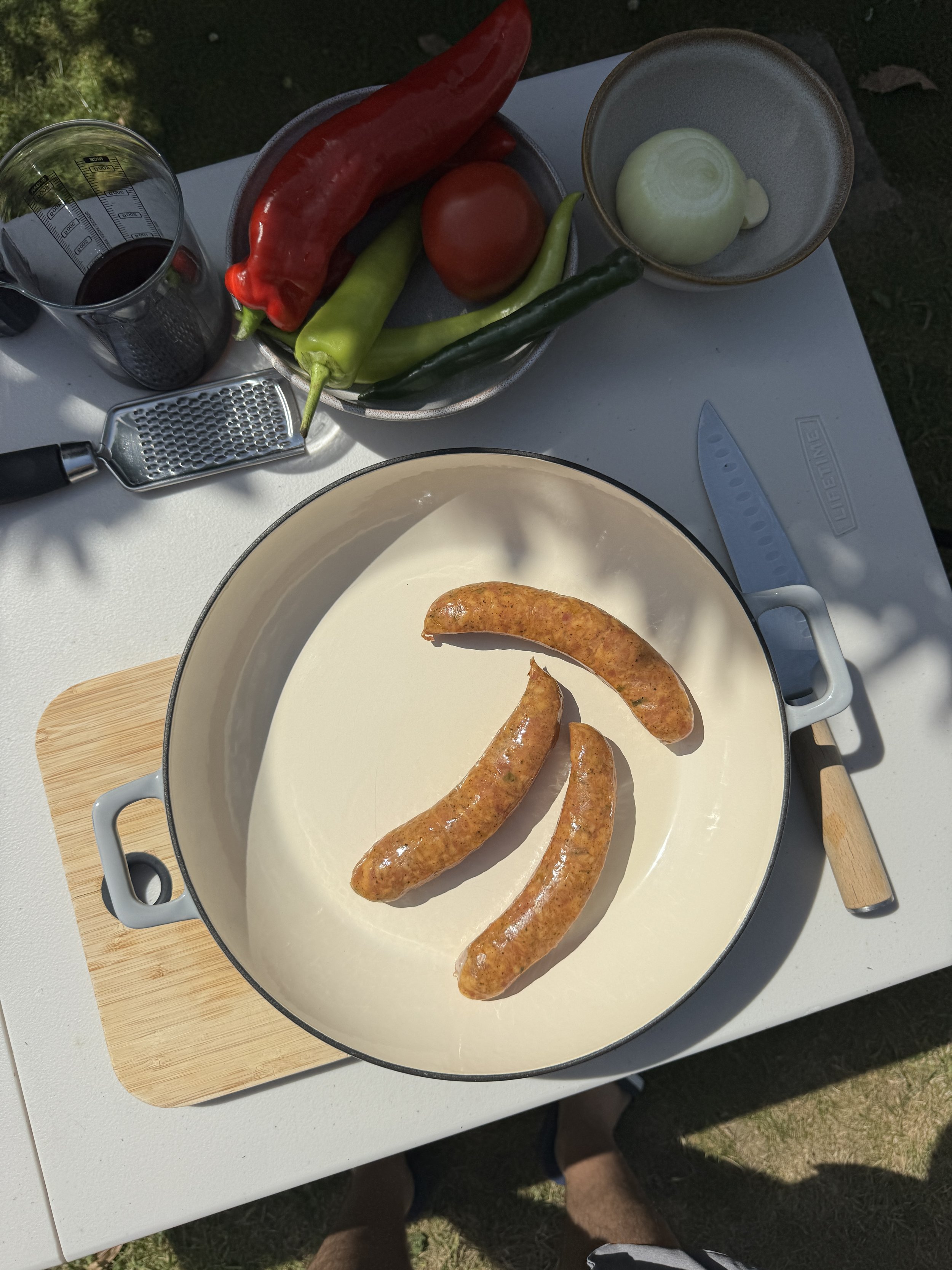 Spetsofai recipe how to make Greek loukanika with peppers and tomatoes Souvlakination Recipes authentic traditional Greek food recipes