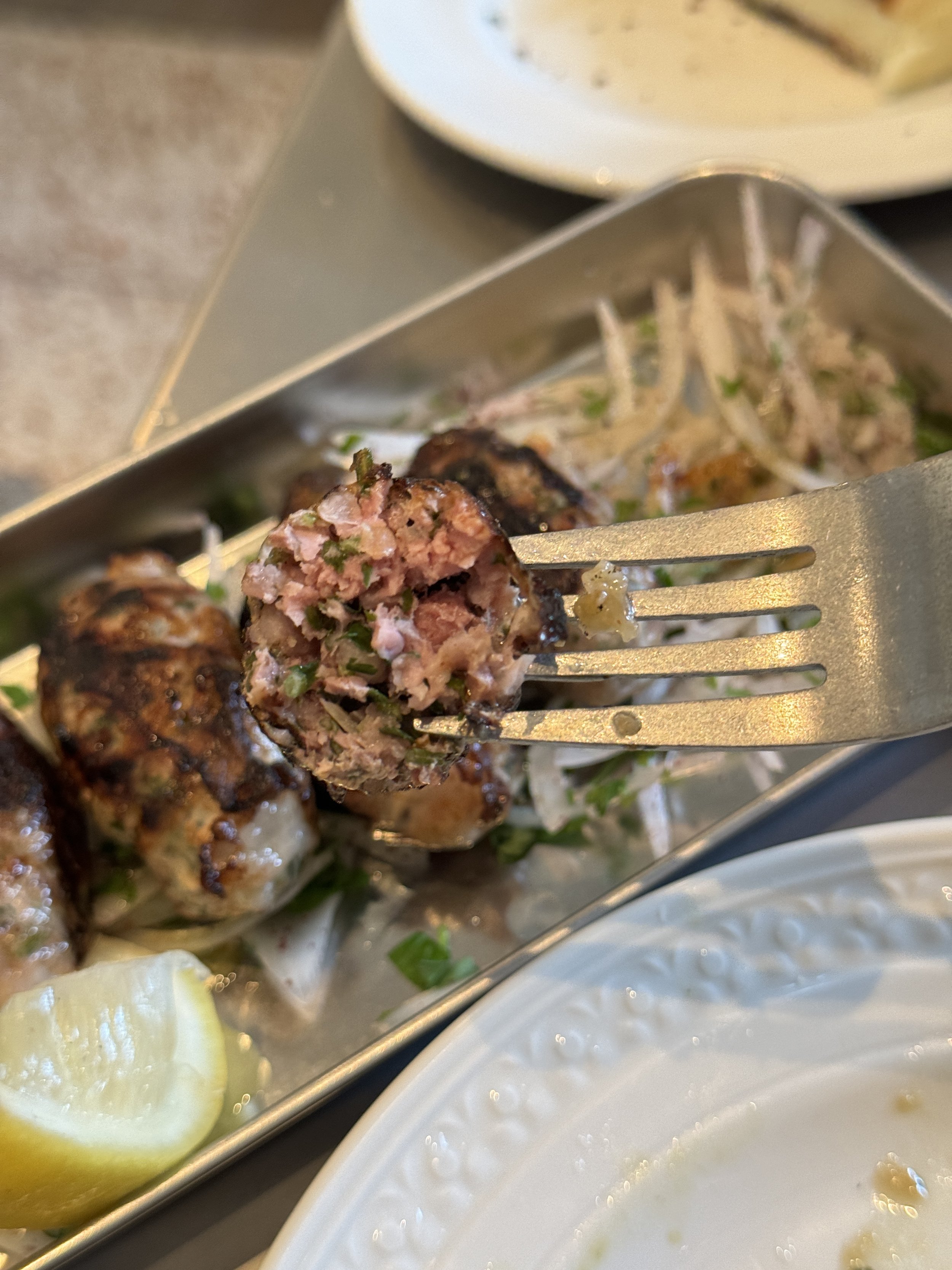 Sheftalies at Zylia Taverna, Greek Cypriot taverna, Covent Garden, London, Nick Molyviatis Barry Karacostas Souvlakination Zylia review Greek restaurants London, Greek food London, Cypriot food London