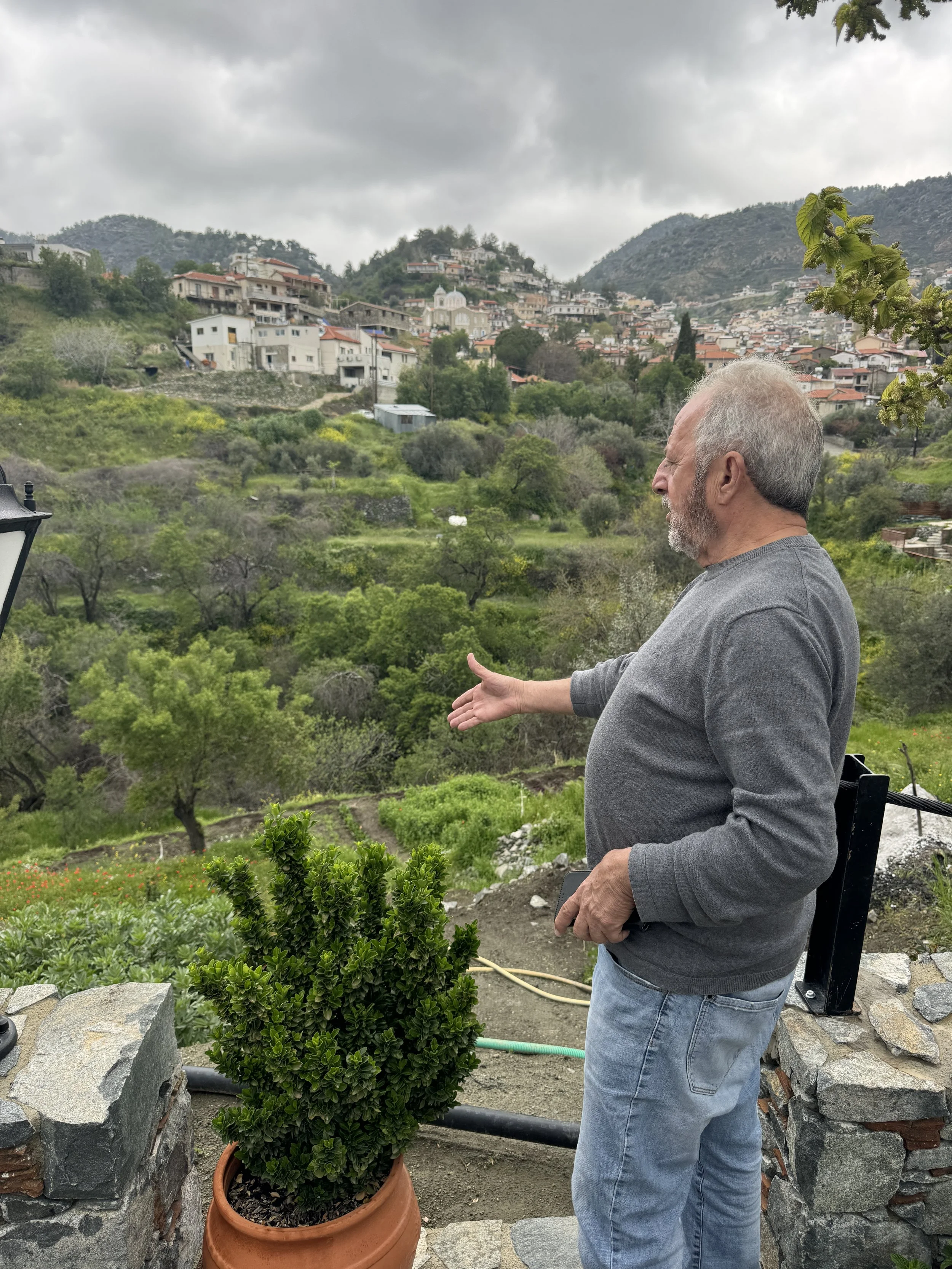 Nikos Vasiliou at Symposio Taverna Pelendri Cyprus traditional Cypriot taverna Souvlakination where to eat in Cyprus where to eat in Pelendri Troodos restaurants