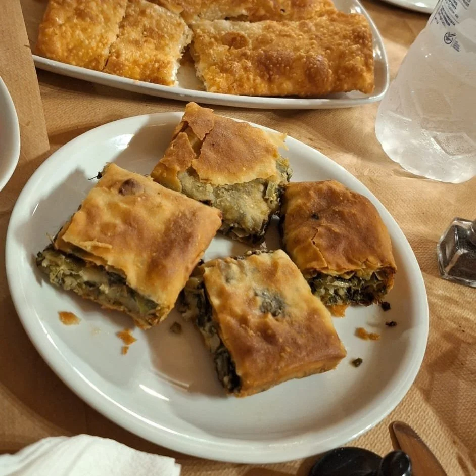 Traditional spanakopita at o Panos, Trikorfo Nafpaktias, Aitoloakarnania, Greece