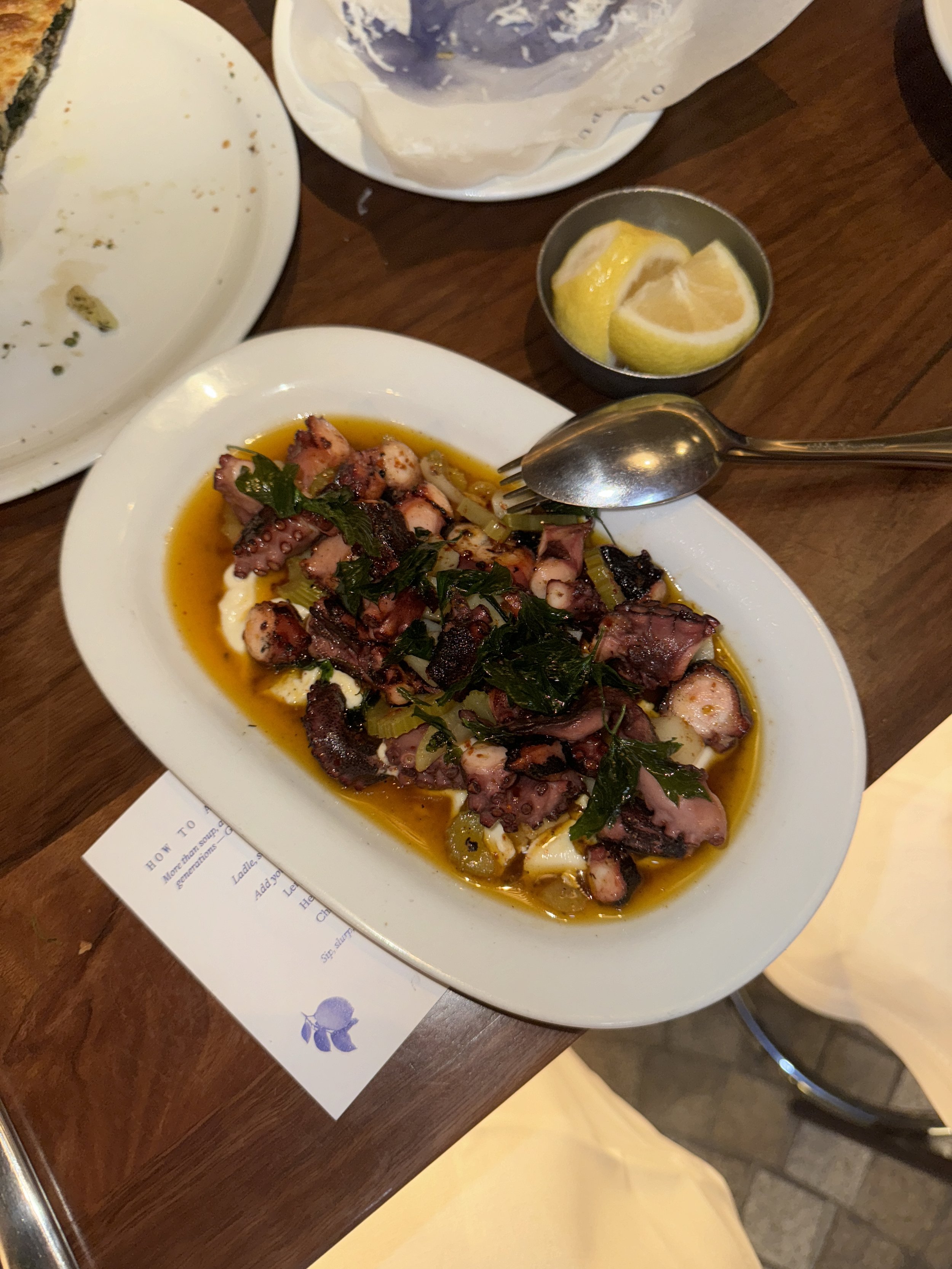 Octopus, Olympus Dining, Redfern, Sydney Souvlakination Guide to Greek food in Sydney Sydney's best Greek restaurants where to eat Greek food in Sydney