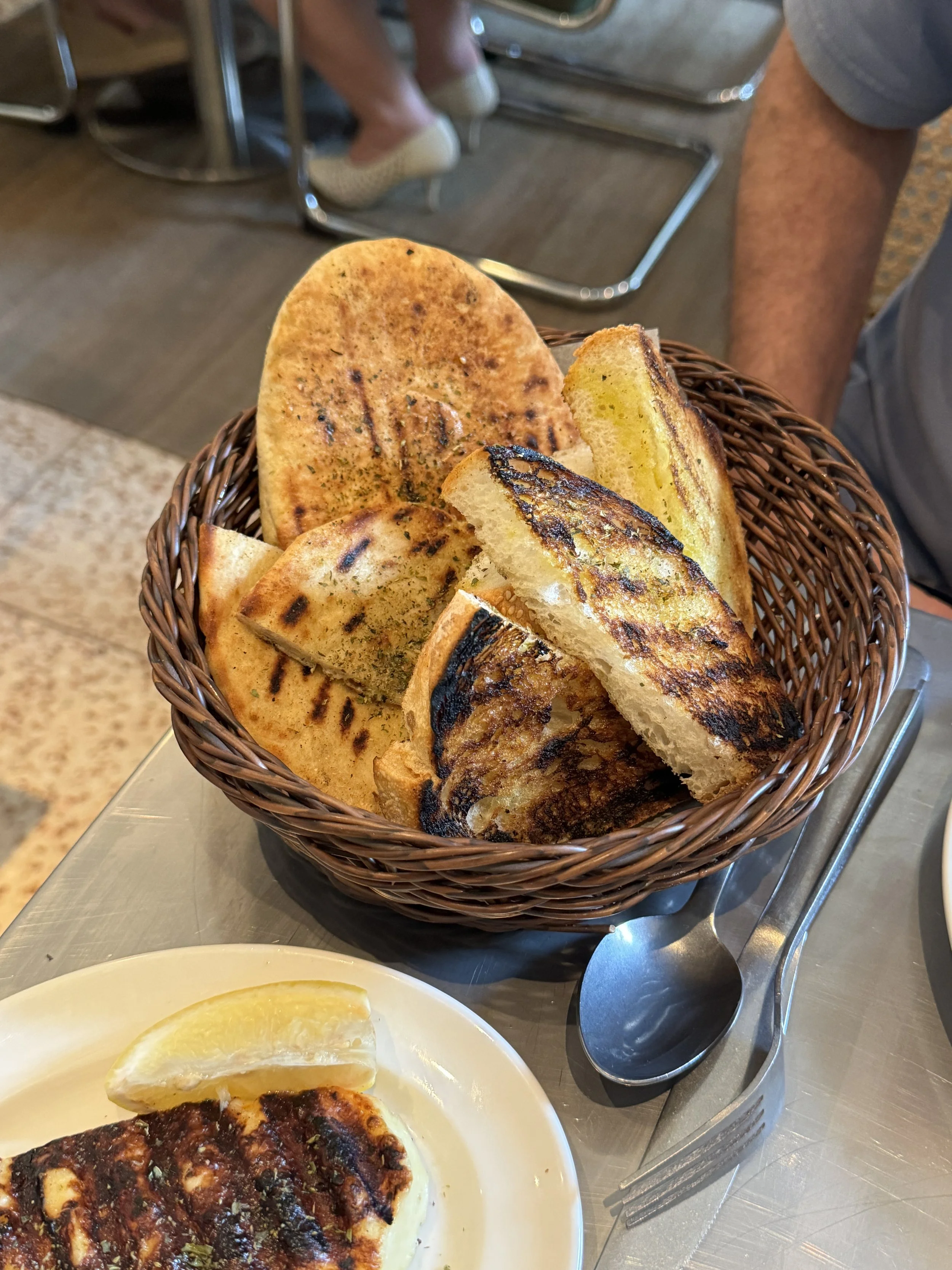 Breads at Zylia Taverna, Greek Cypriot taverna, Covent Garden, London, Nick Molyviatis Barry Karacostas Souvlakination Zylia review Greek restaurants London, Greek food London, Cypriot food London