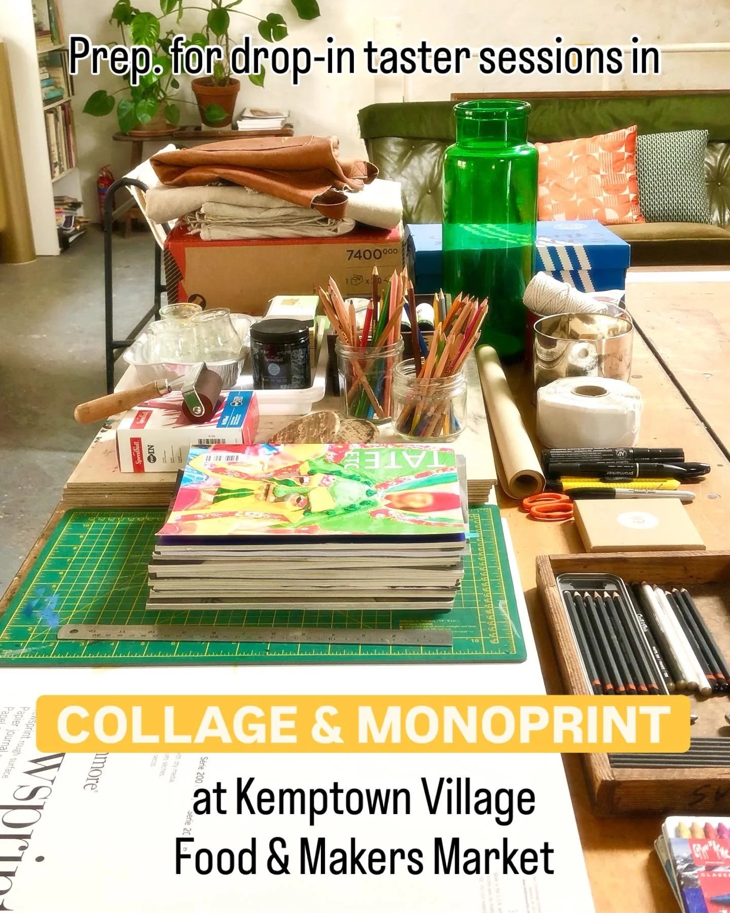 This Saturday 4th October 10am ~ 3pm
@_studio_unfold will be offering drop-in activities in 🔶COLLAGE & MONOPRINT 🔶 at
@kemptownvillage_collective Food & Makers Market
at Brighton College, Montague Place BN2 1JH
Look forward to meeting, gree
