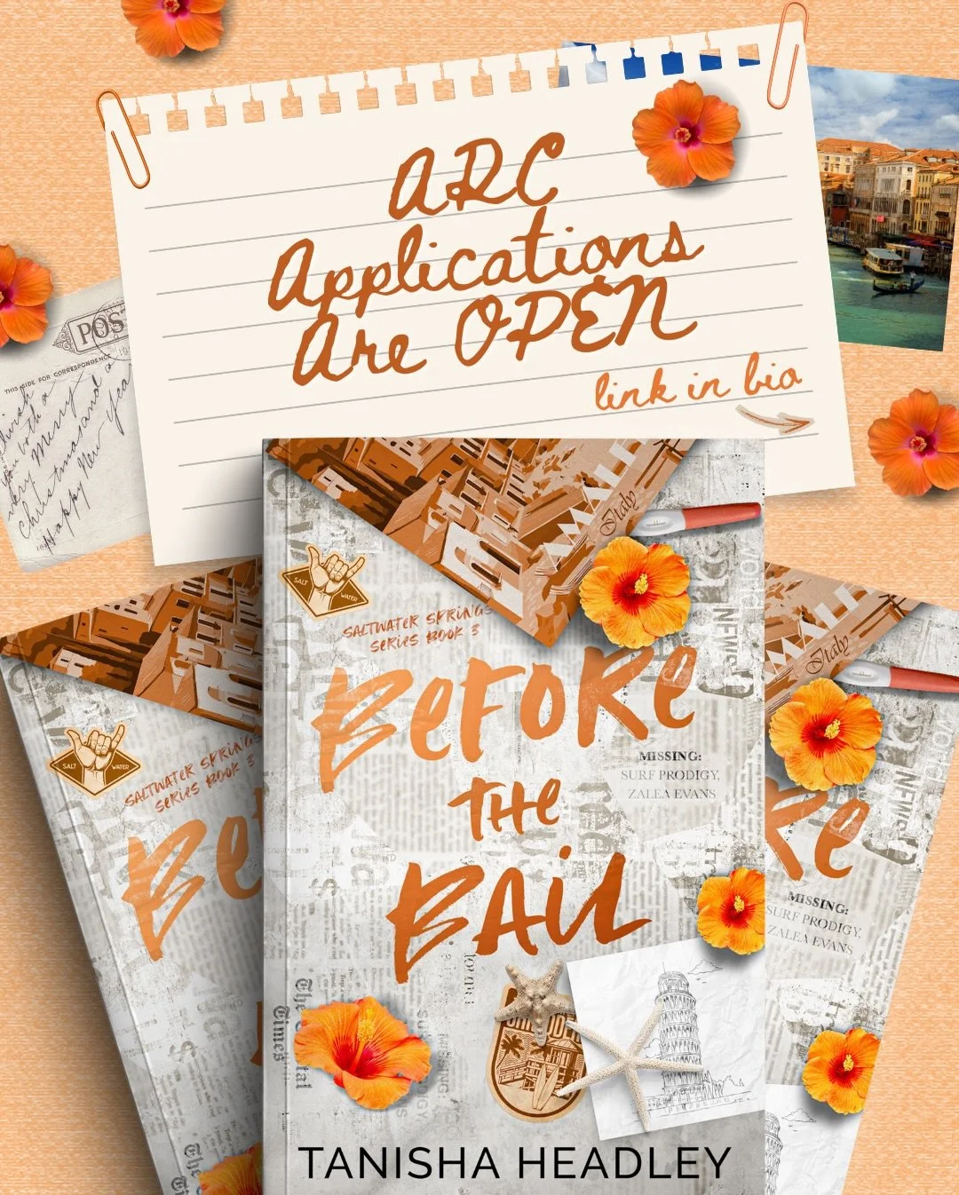 ARC APPLICATIONS ARE OFFICIALLY OPEN (L!nk in b!o)! 
&bull;
What to expect:
🏄🏽 Pro Surfers
🎨 Art Academy in Florence 🇮🇹
🏄🏽 PCOS Rep
🎨 Friends to strangers to lovers 
🏄🏽 Tortured MMC
🎨 Scarred FMC
🏄🏽 Power play with a lil&rsquo; praise ki