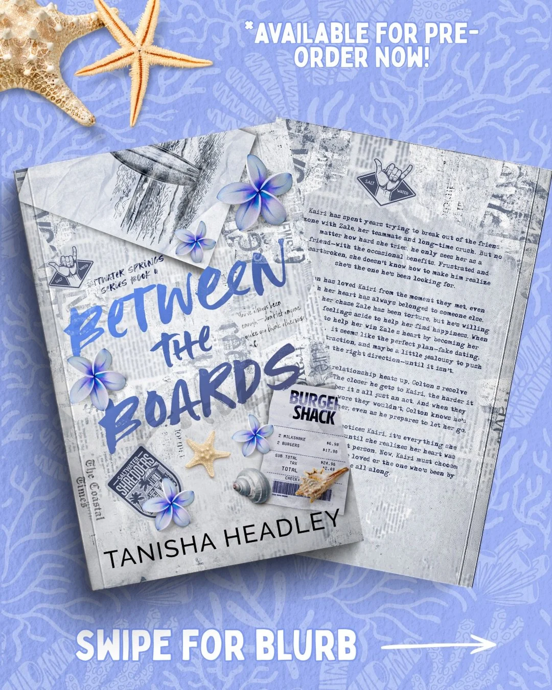 Or does she choose both? 👀🤐
&bull;
Between the Boards is available for preorder now and releases June 4th! 
&bull;
#blurbreveal #surfromance #sportsromance #smalltownromance #summerromancetbr