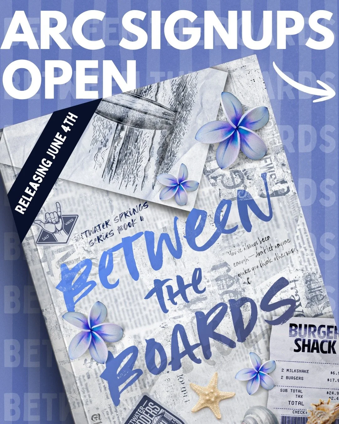 ARC SIGNUPS ARE NOW OPEN!! 💌 apply through the form linked in bio 🫶🏽
&bull;
#arcreaderswanted #surfromance #sportsromance #summertbr #friendstoloverstrope