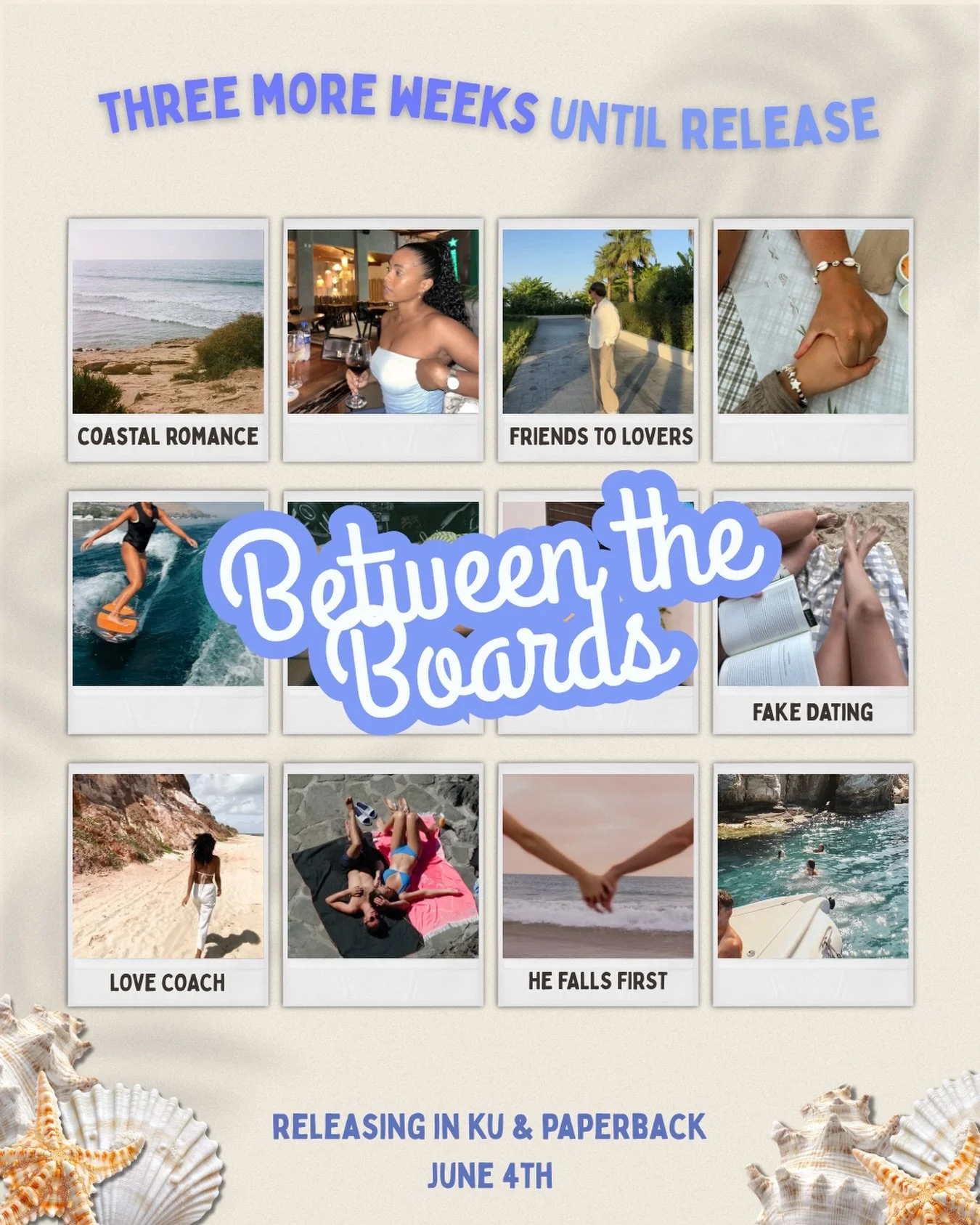 I can&rsquo;t believe there&rsquo;s only 3 weeks left until Between the Boards releases into the world 😱 anyone else freaking out!? 
&bull;
What To Expect:
🪼Love Coach
🪼Fake Dating
🪼Friends to Lovers
🪼He Falls First
🪼Small Coastal Town
🪼Pro Su